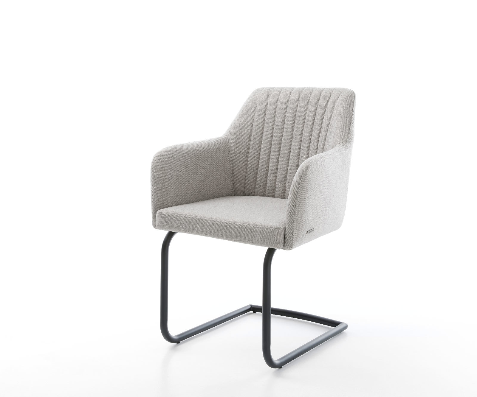 Freischwinger Greg-Flex Stripes Hellgrau Freischwinger rund Schwarz Taschenfederkern 1