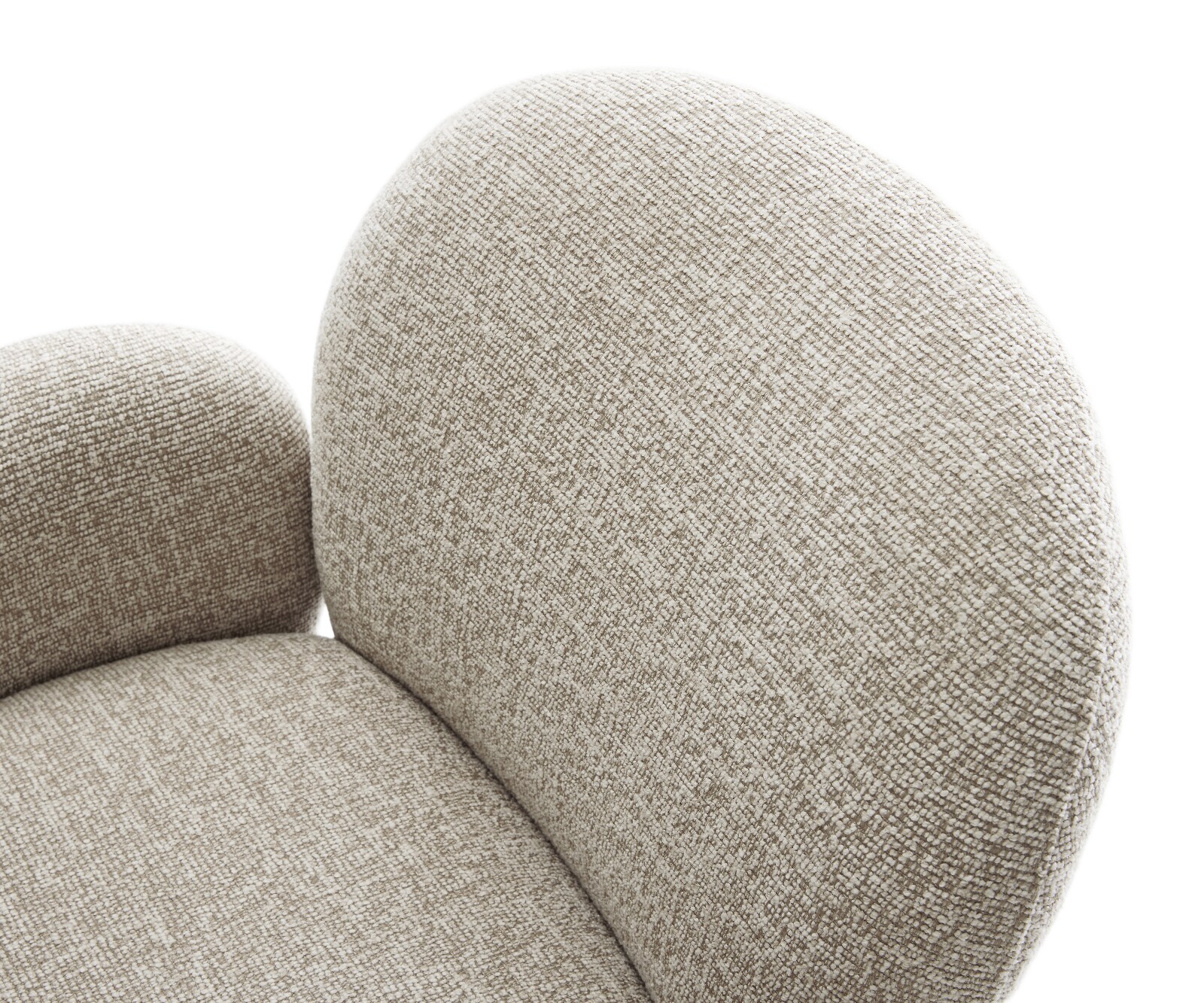 Esszimmerstuhl Nube-Flex mit Armlehnen Webstoff Soft Beige Kreuzgestell konisch Schwarz Taschenfederkern 4