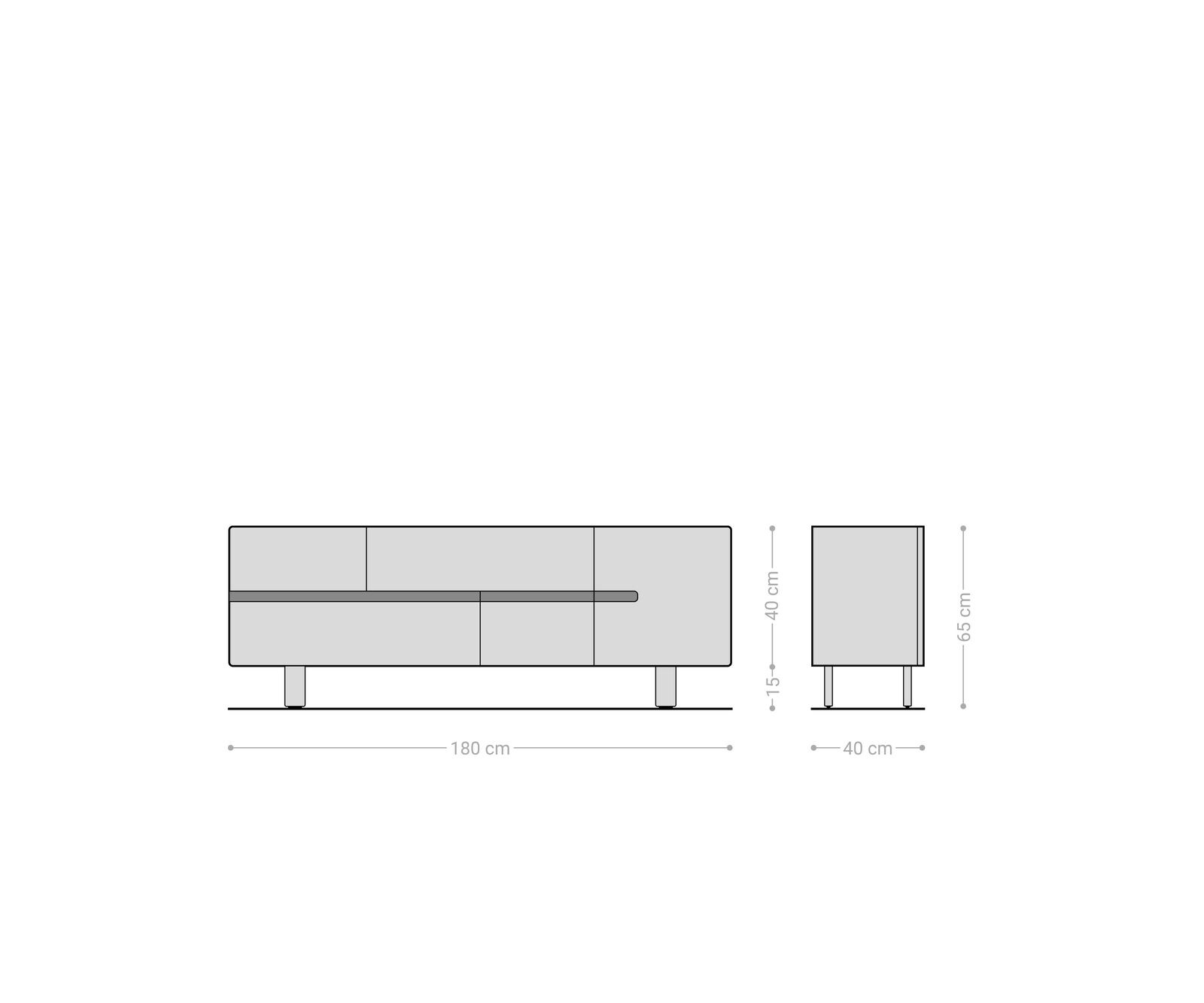 Sideboard Tiamar 180 cm Ulme Natur 1 Tür 4 Schubfächer Fuß Vierkant Metall Schwarz 8