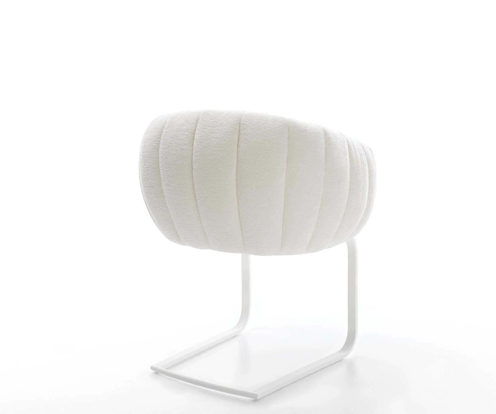 Cantilever Jada-Flex bouclé doux beige pied cantilever plat blanc ressorts ensachés 5