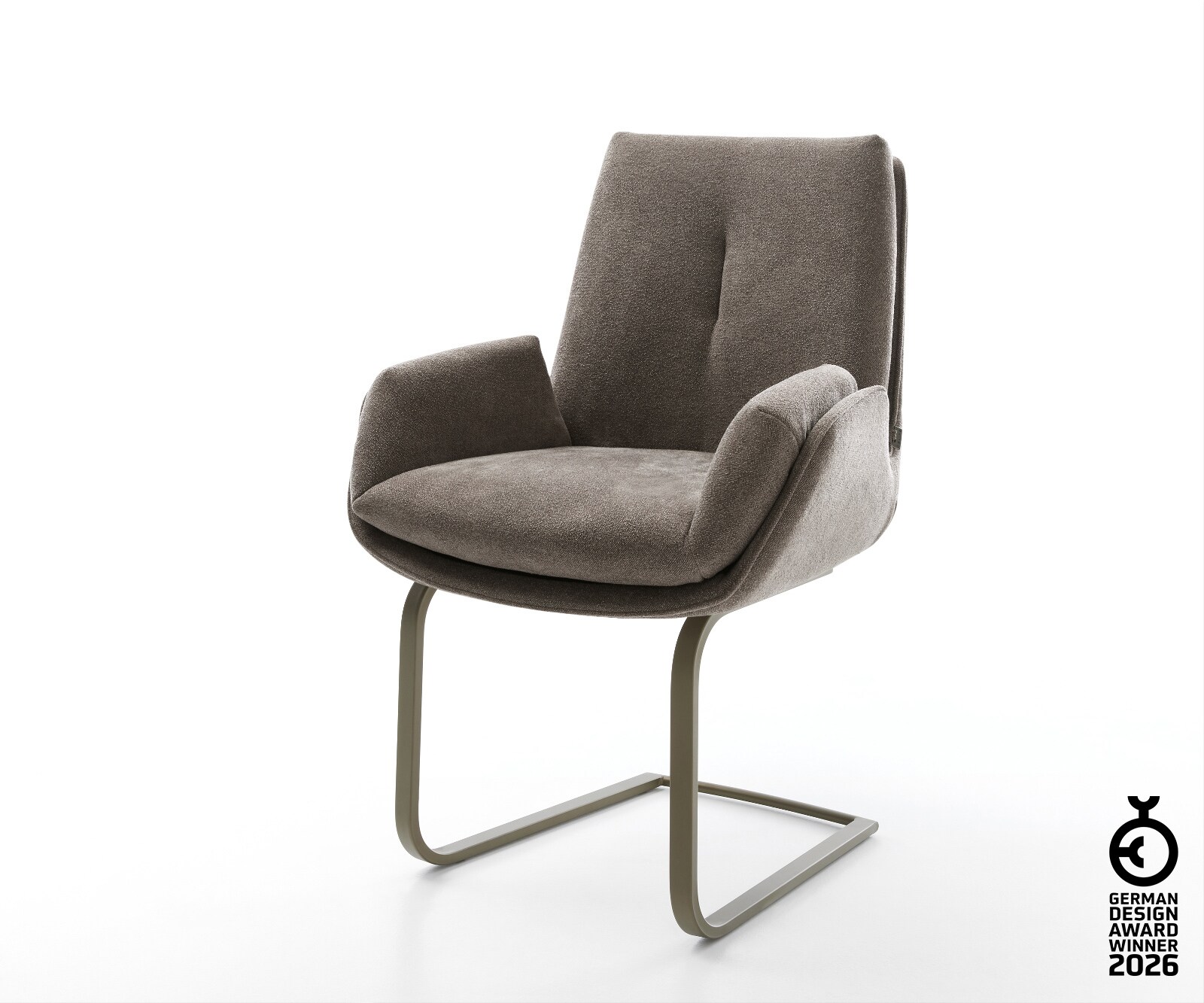 Freischwinger Clea-Flex Strukturstoff Soft Taupe Freischwinger flach Effektfinish Titan