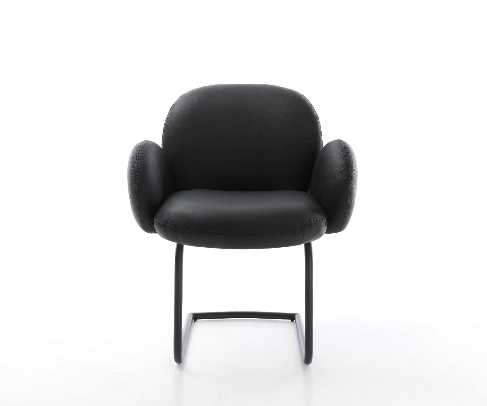 Freischwinger Nube-Flex mit Armlehnen Echt-Leder Schwarz Freischwinger rund Schwarz Taschenfederkern 1 Freischwinger Nube-Flex mit Armlehnen Echt-Leder Schwarz Freischwinger rund Schwarz Taschenfederkern 1