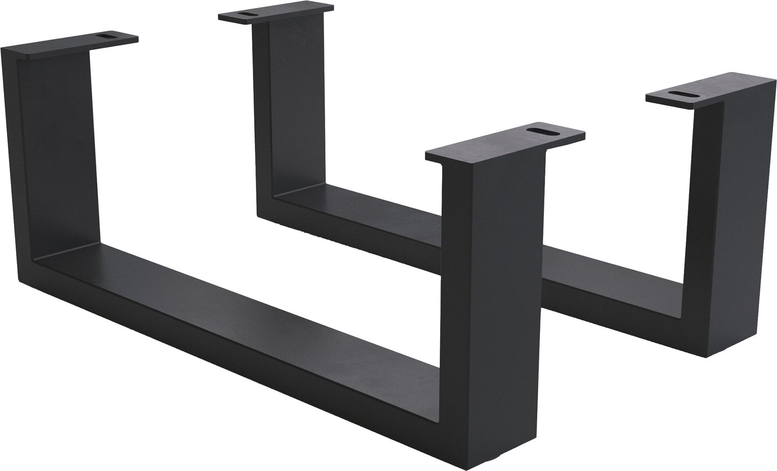 Fuß Kufe 20 cm Metall Schwarz für Kastenmöbel der Tiefe 60 cm (2er Set)