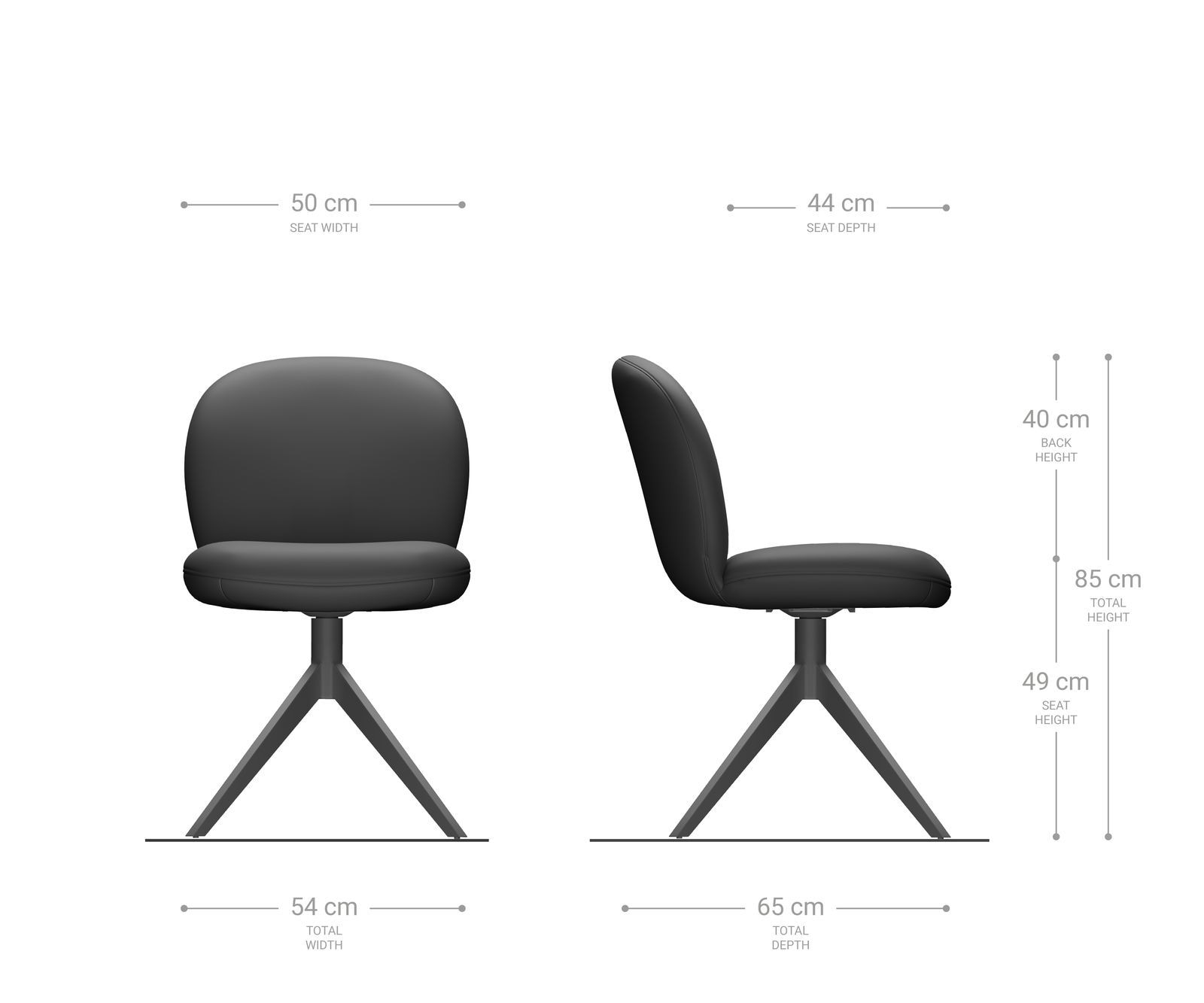 Chaise-pivotante Nube-Flex microvelours anthracite vintage pied croisé large acier inoxydable brossé pivotement sur 360° ressorts ensachés 6 Chaise-pivotante Nube-Flex microvelours anthracite vintage pied croisé large acier inoxydable brossé pivotement sur 360° ressorts ensachés 6
