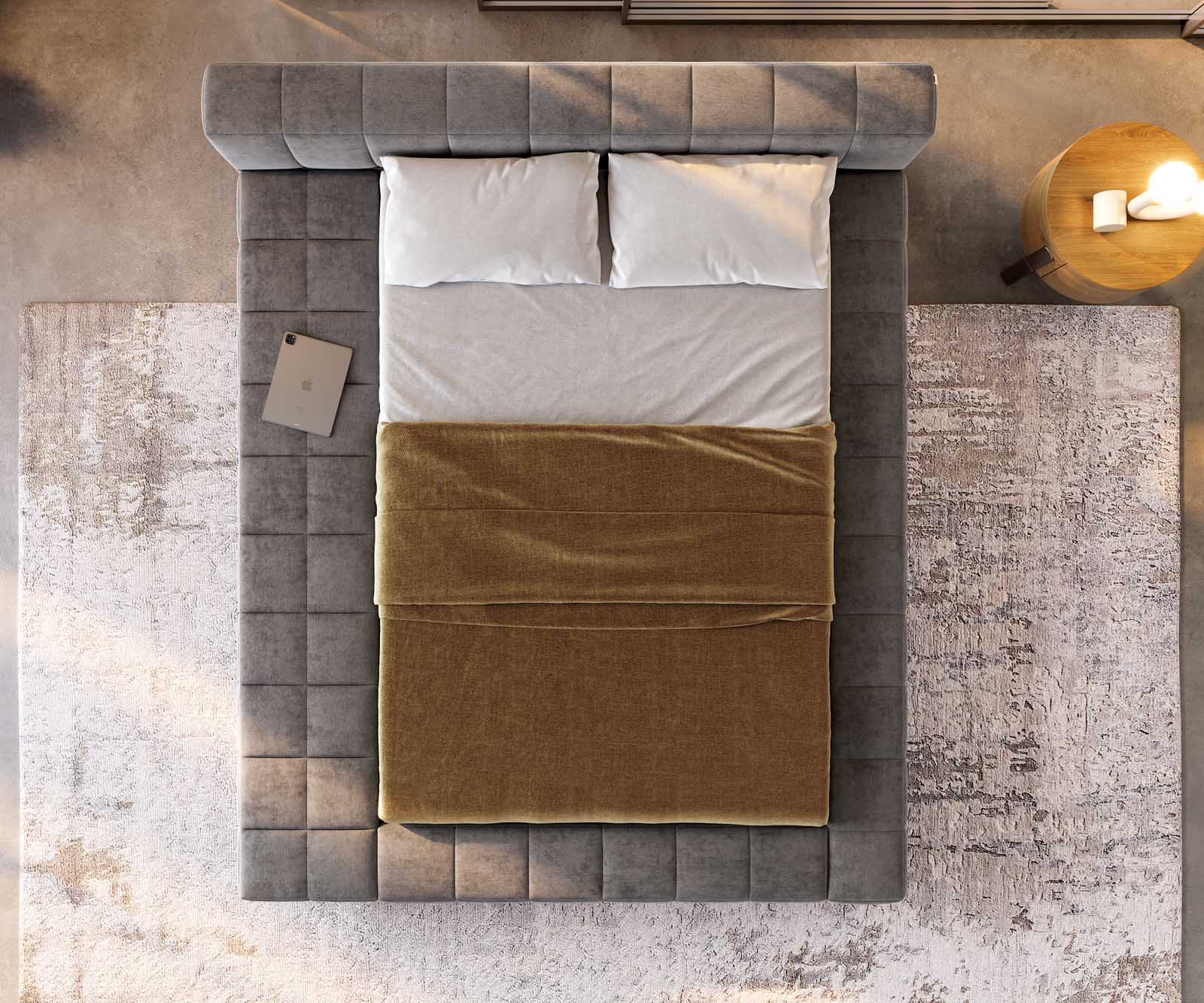 Polsterbettgestell Espazio 140x200 cm Mikrofaser Grau mit Stauraum 4 Polsterbettgestell Espazio 140x200 cm Mikrofaser Grau mit Stauraum 4