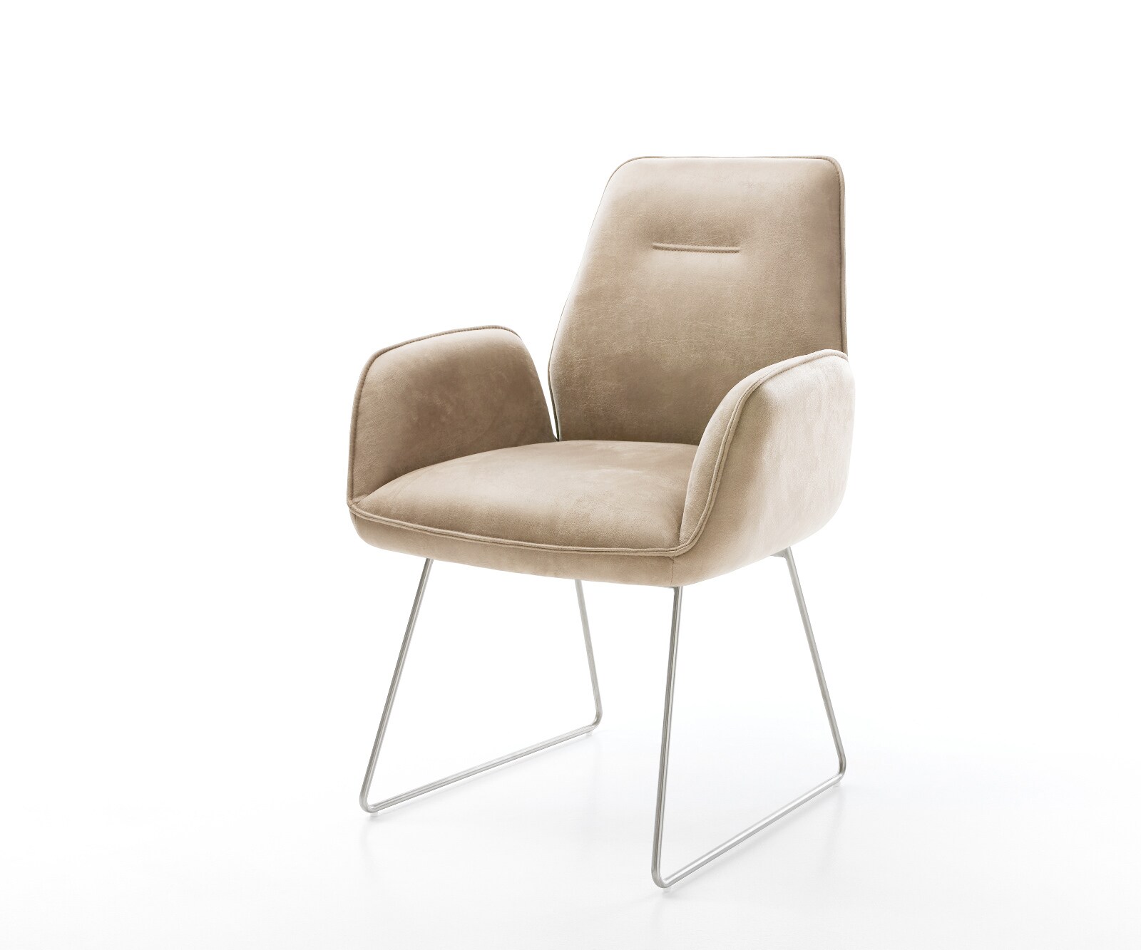 Chaise-pivotante Zoa-Flex taupe vintage cadre croisé angulaire acier inoxydable pivote sur 180° 5