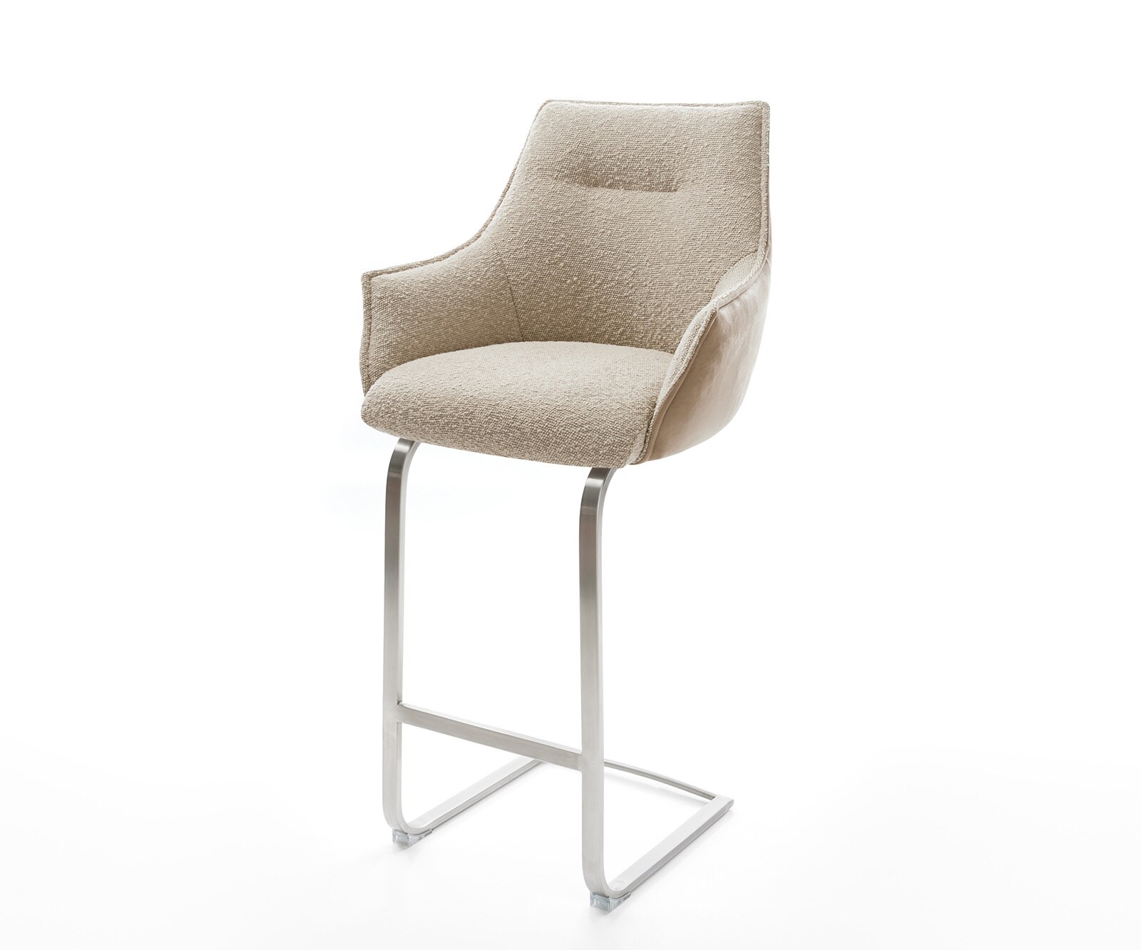 Chaise-de-bar Alja-Flex microfibre anthracite vintage pied pivotant réglable en hauteur métal noir pivotant ressorts ensachés 3