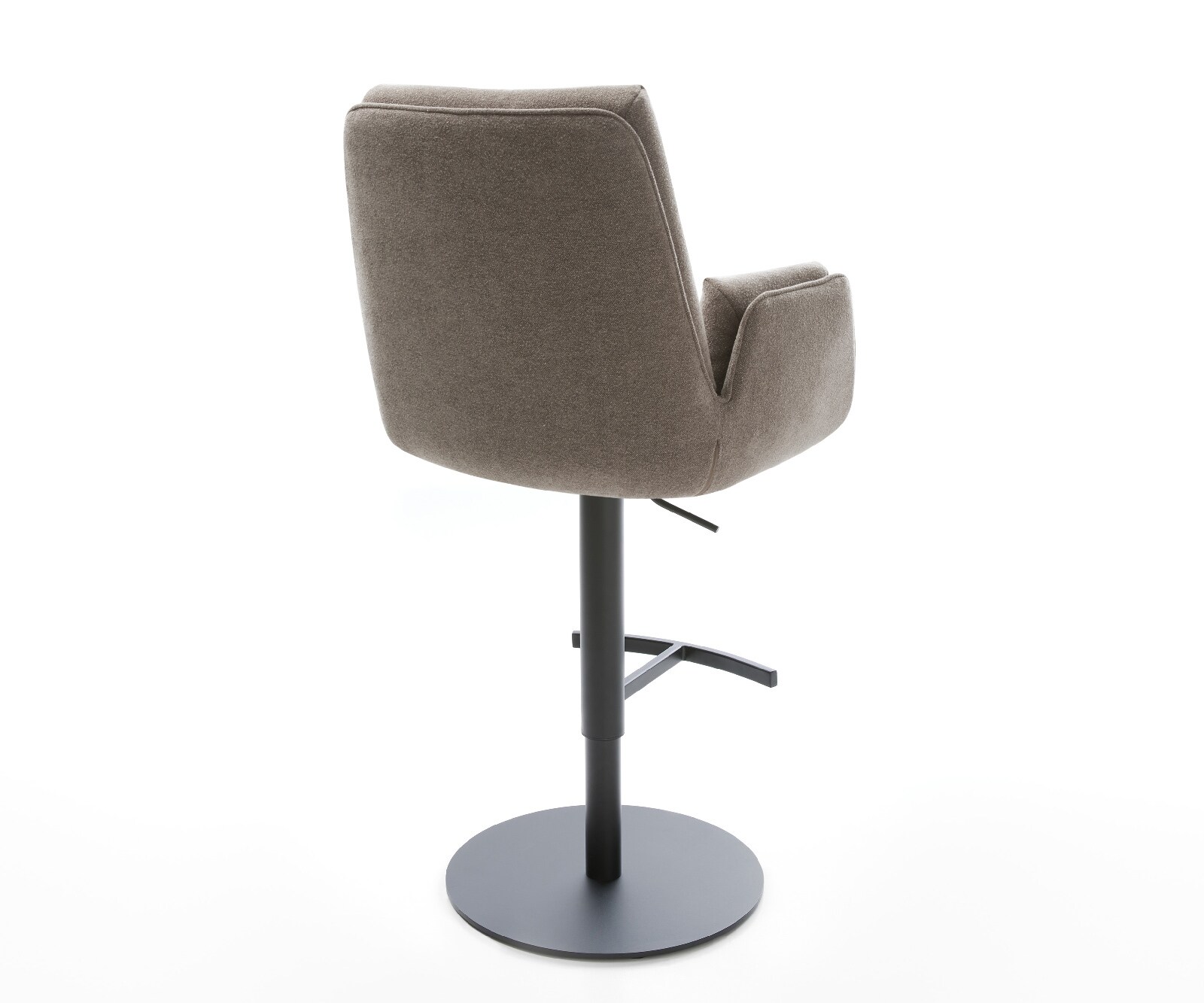 Barstuhl Clea-Flex Strukturstoff Soft Taupe Drehfuß höhenverstellbar Metall Schwarz 5