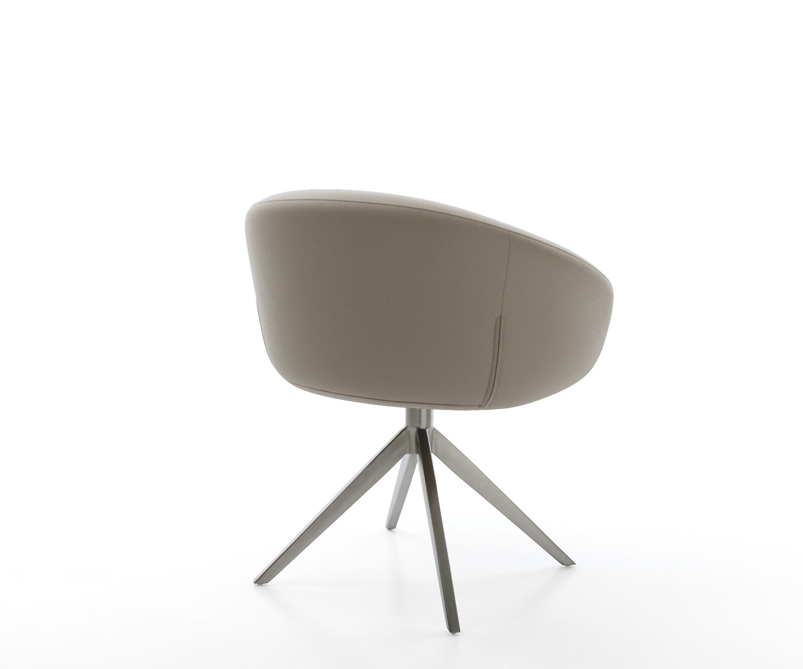 Chaise-pivotante Vinka-Flex avec accoudoirs cuir de vache couleur boue pied croisé large grafiete pivotement sur 360° fonction bascule ressorts ensachés 4