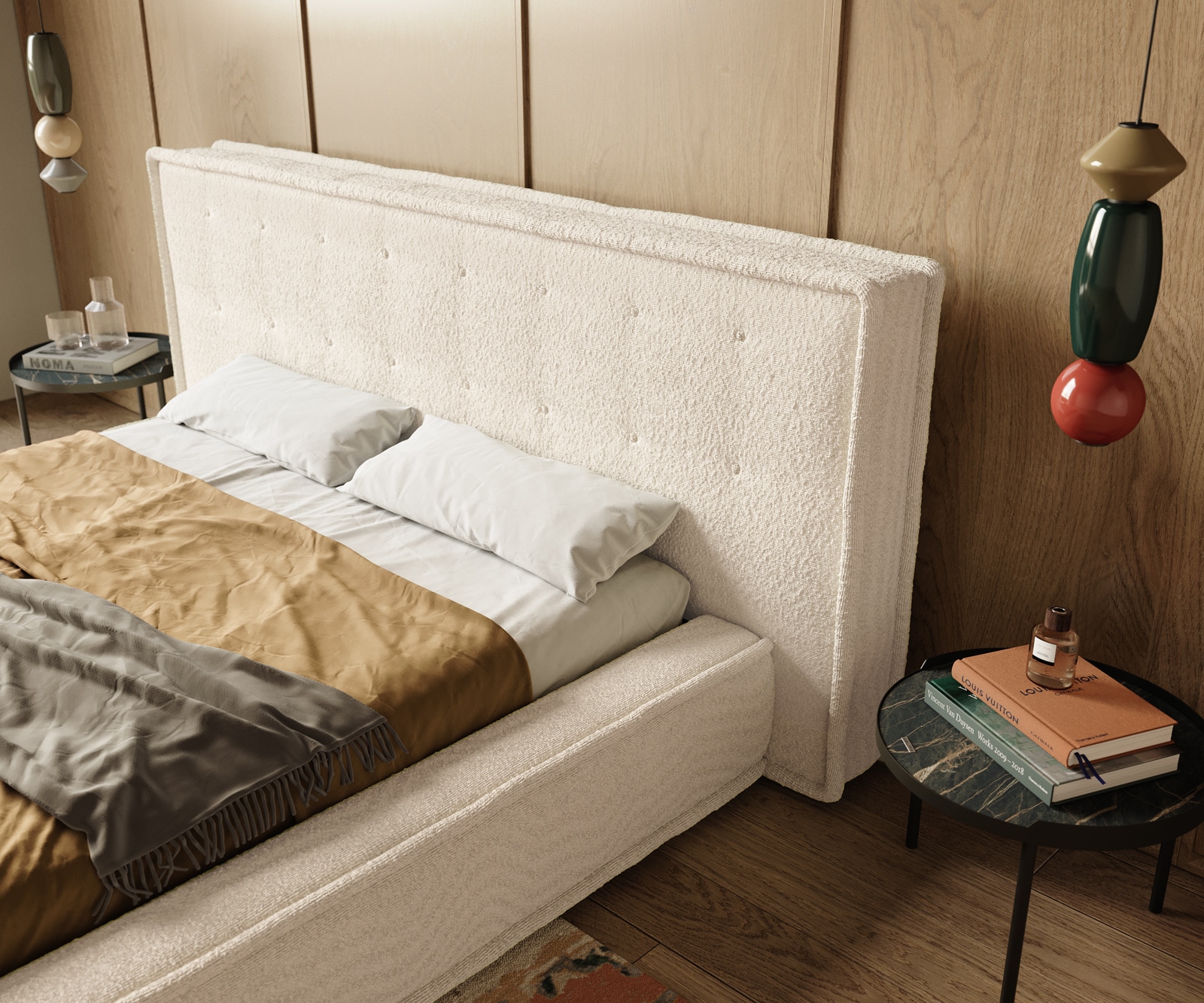 Polsterbettgestell Filikos 180x200 cm Bouclé Cream 4 Polsterbettgestell Filikos 180x200 cm Bouclé Cream 4