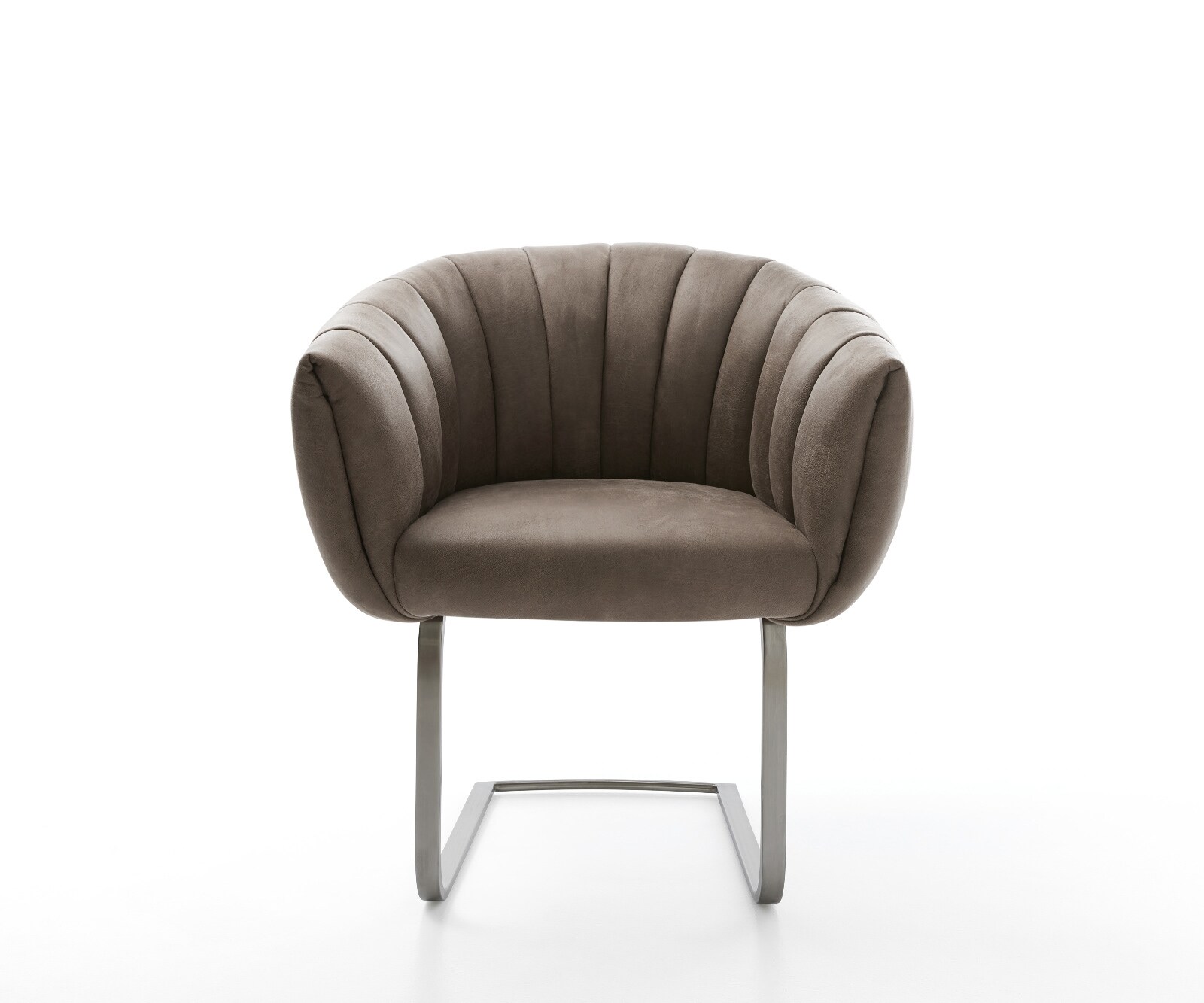 Freischwinger Jada-Flex Mikrofaser Taupe Vintage Freischwinger flach Graphit Taschenfederkern 2