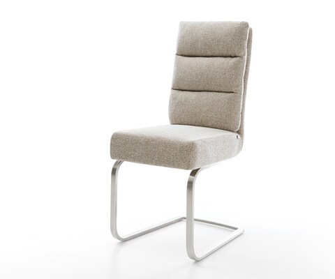 Cantilever Pela-Flex tissu tissé doux beige pied cantilever plat acier inoxydable resorts ensachés