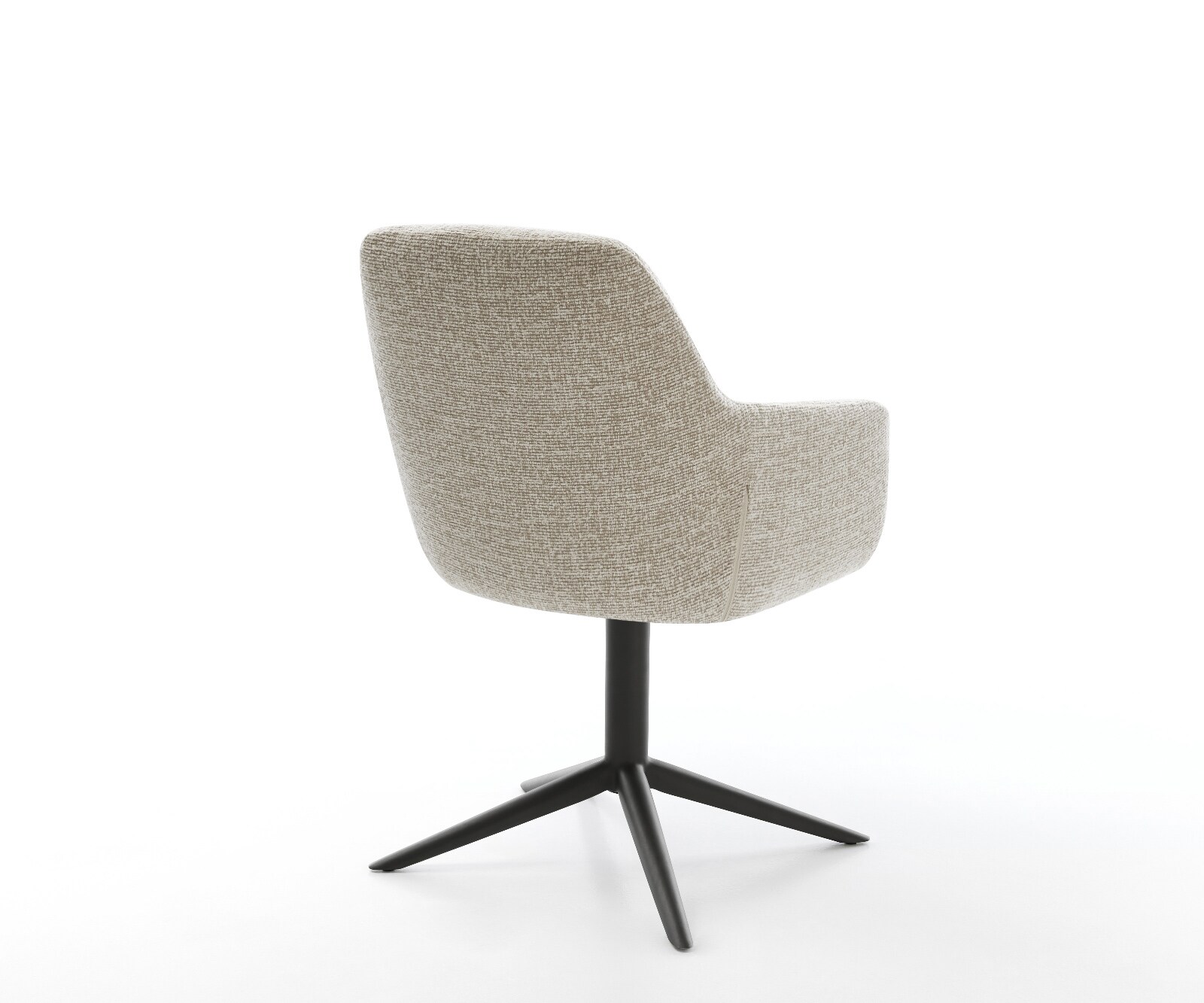 Chaise-pivotante Pejo-Flex tissu tissé doux beige pied de chaise 4 branches noir pivotement sur 360° fonction bascule resorts ensachés 5