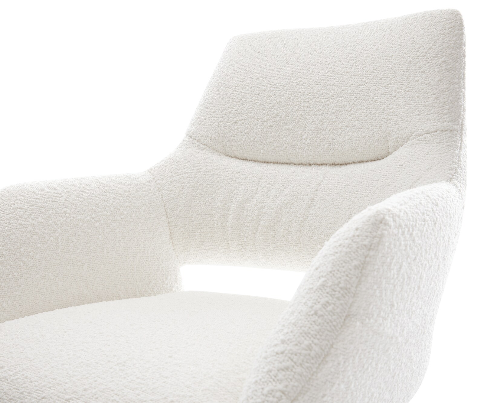 Cantilever Yago-Flex avec accoudoirs bouclé crème-blanc pied cantilever plat grafiete ressorts ensachés 6