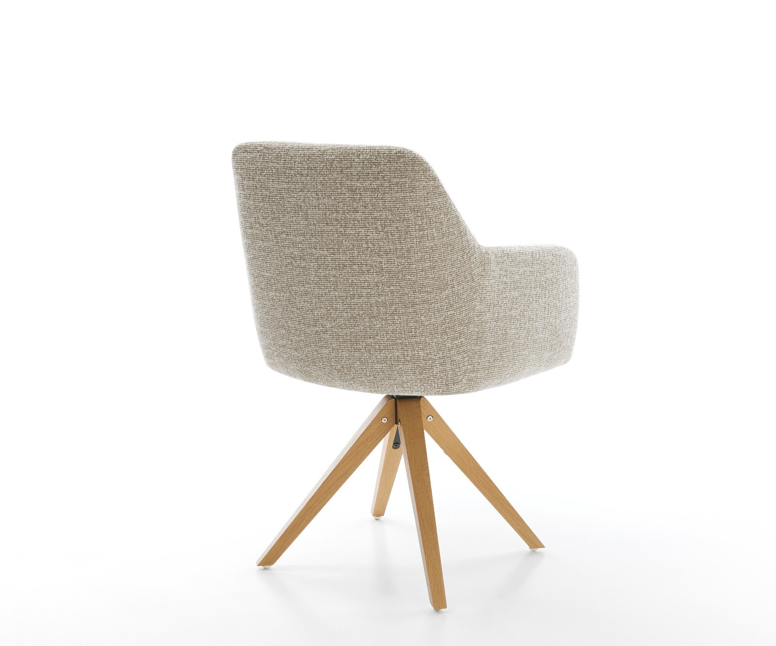 Drehstuhl Greg-Flex Webstoff Soft Beige Holzgestell kantig Natur 360° drehbar Taschenfederkern 4