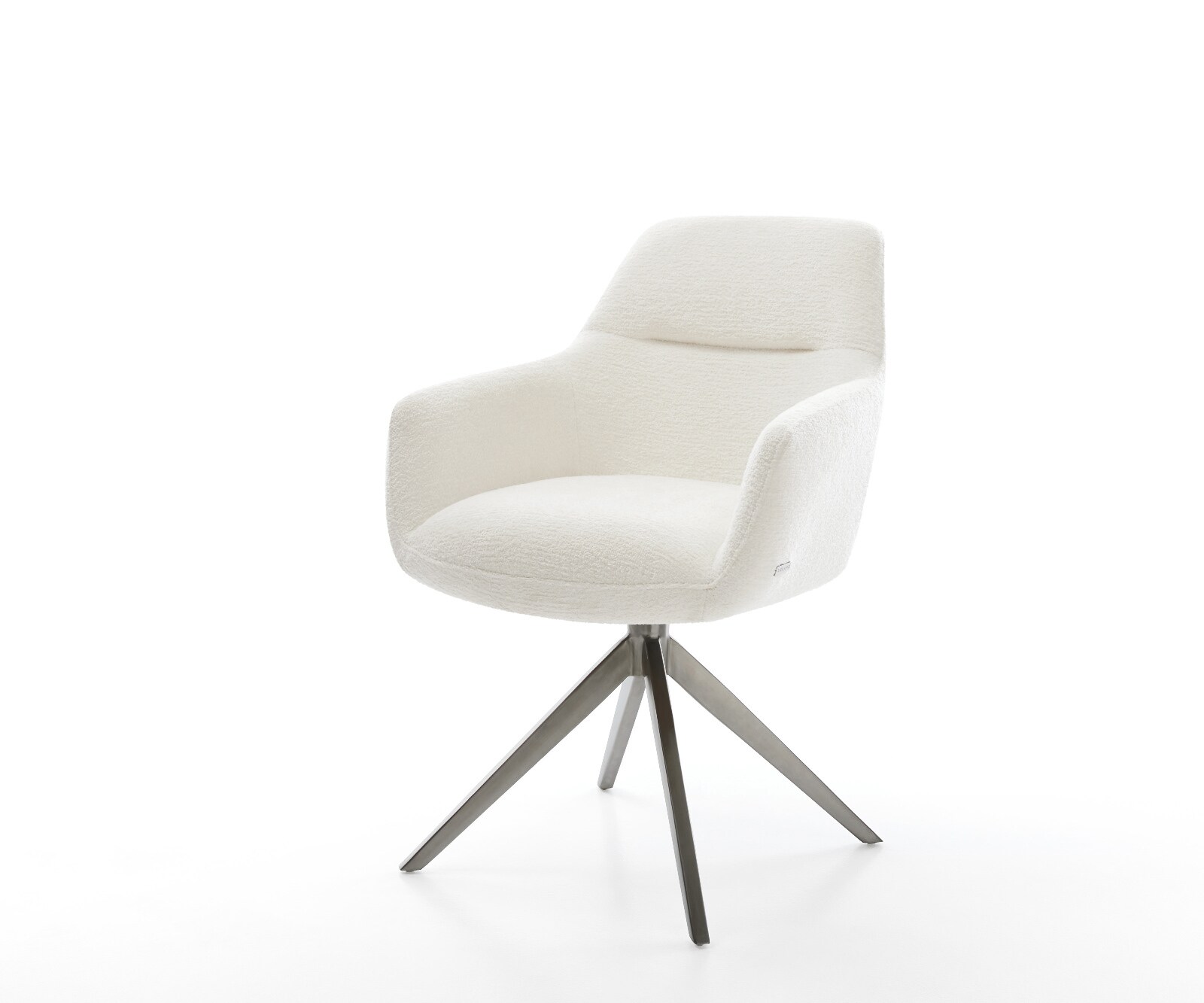 Drehstuhl Pejo-Flex Bouclé Soft Beige Kreuzgestell breit Graphit 360° drehbar Wippfunktion Taschenfederkern 1