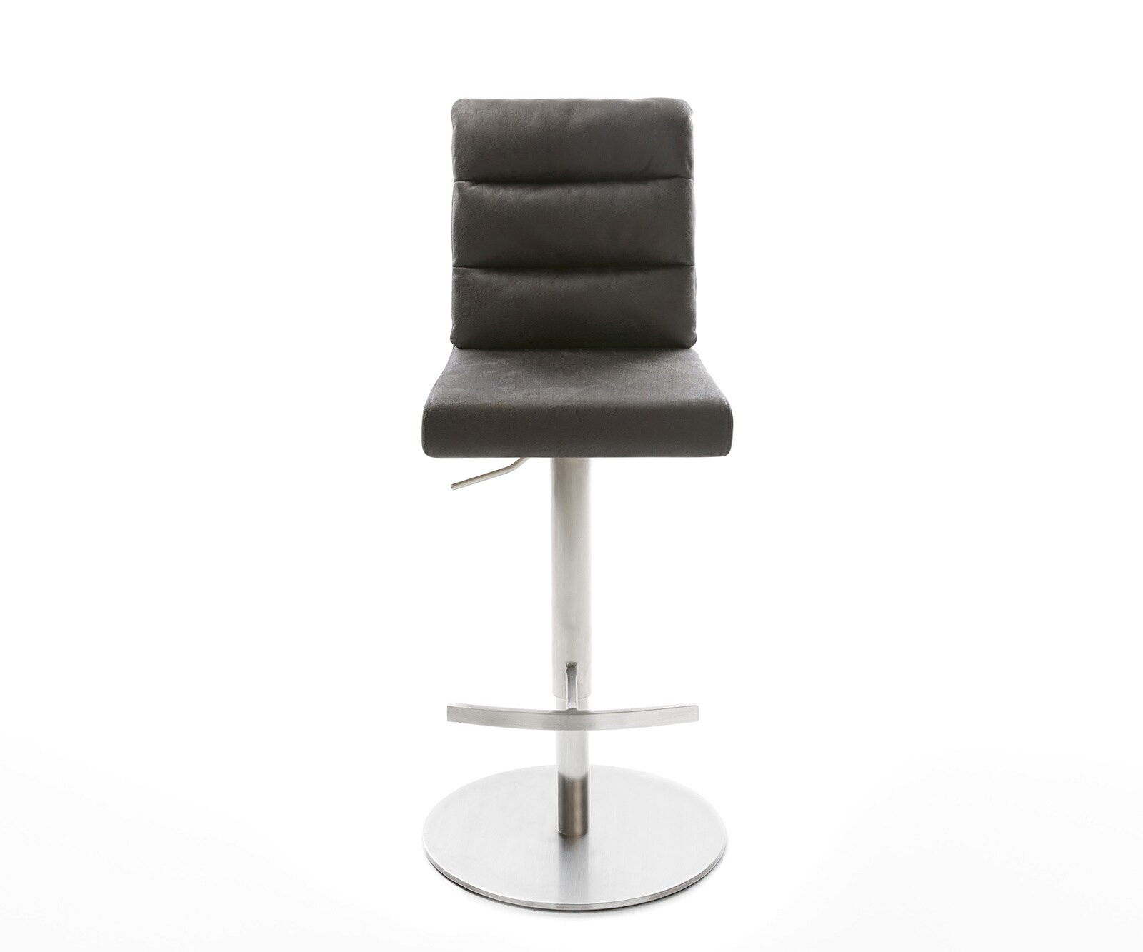 Chaise-de-bar Pela-Flex vintage anthracite base tournante réglable en haut acier inoxydable 1