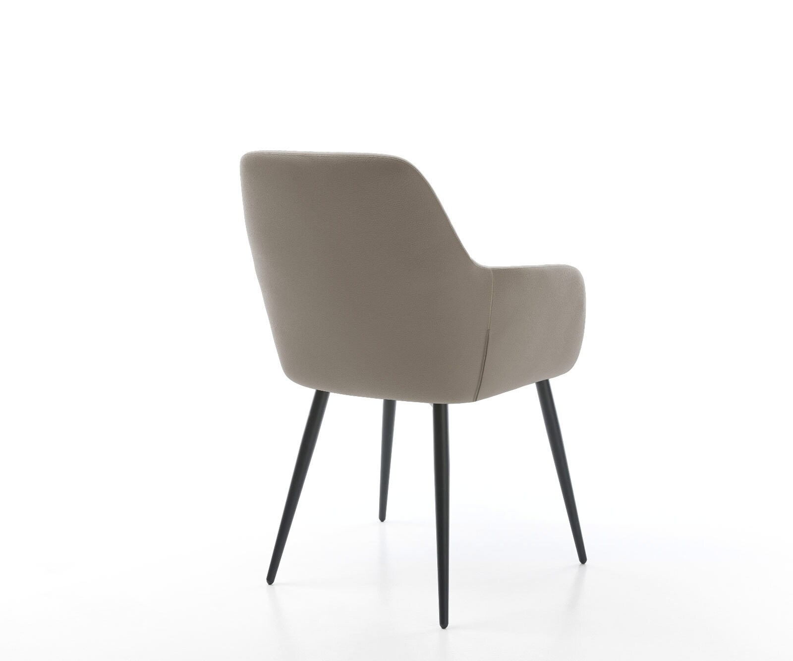 Chaise-de-salle-à-manger Pejo-Flex cuir de vache couleur boue 4 pieds coniques noir ressorts ensachés 4