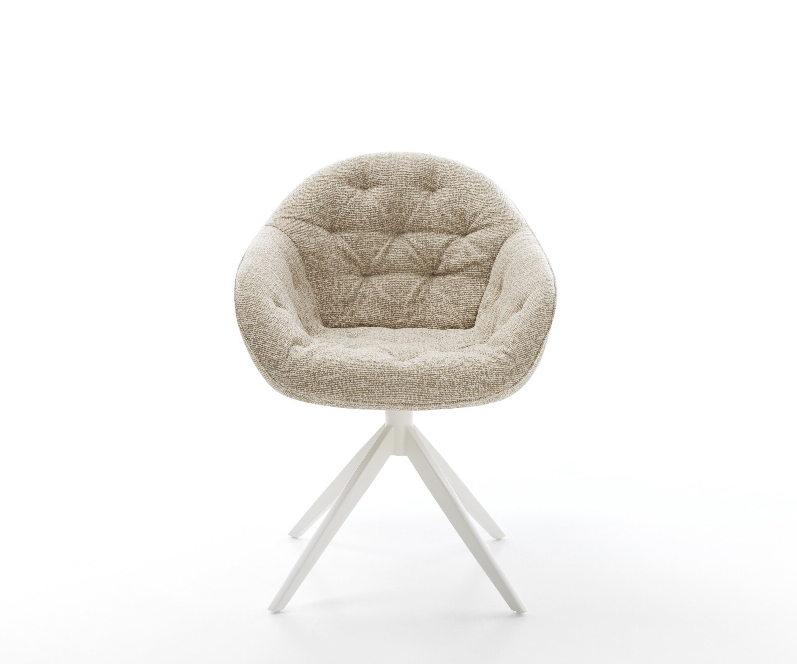 Drehstuhl Gaio-Flex Webstoff Soft Beige Kreuzgestell breit Weiß 360° drehbar Wippfunktion 2
