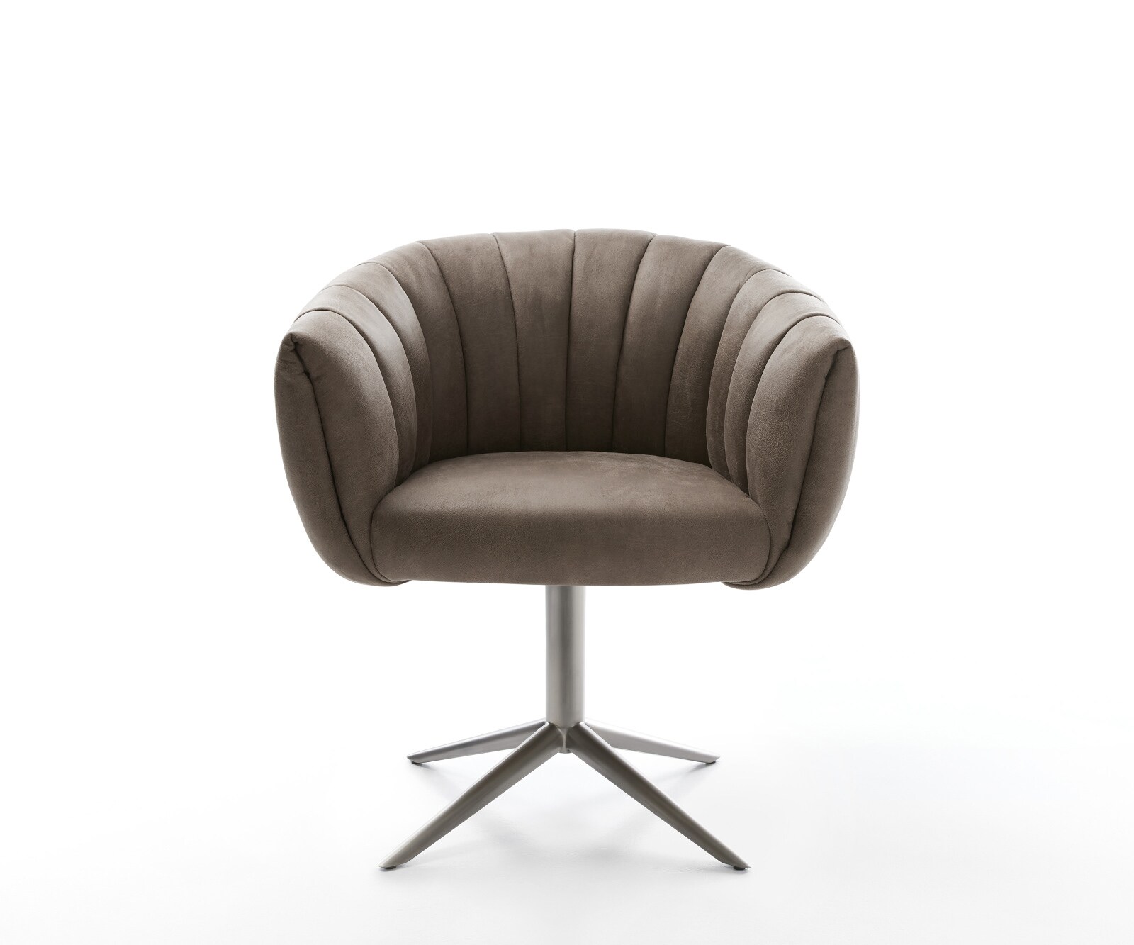 Chaise-pivotante Jada-Flex microvelours taupe vintage pied croisé angulaire grafiete pivotement sur 360° fonction bascule ressorts ensachés 2