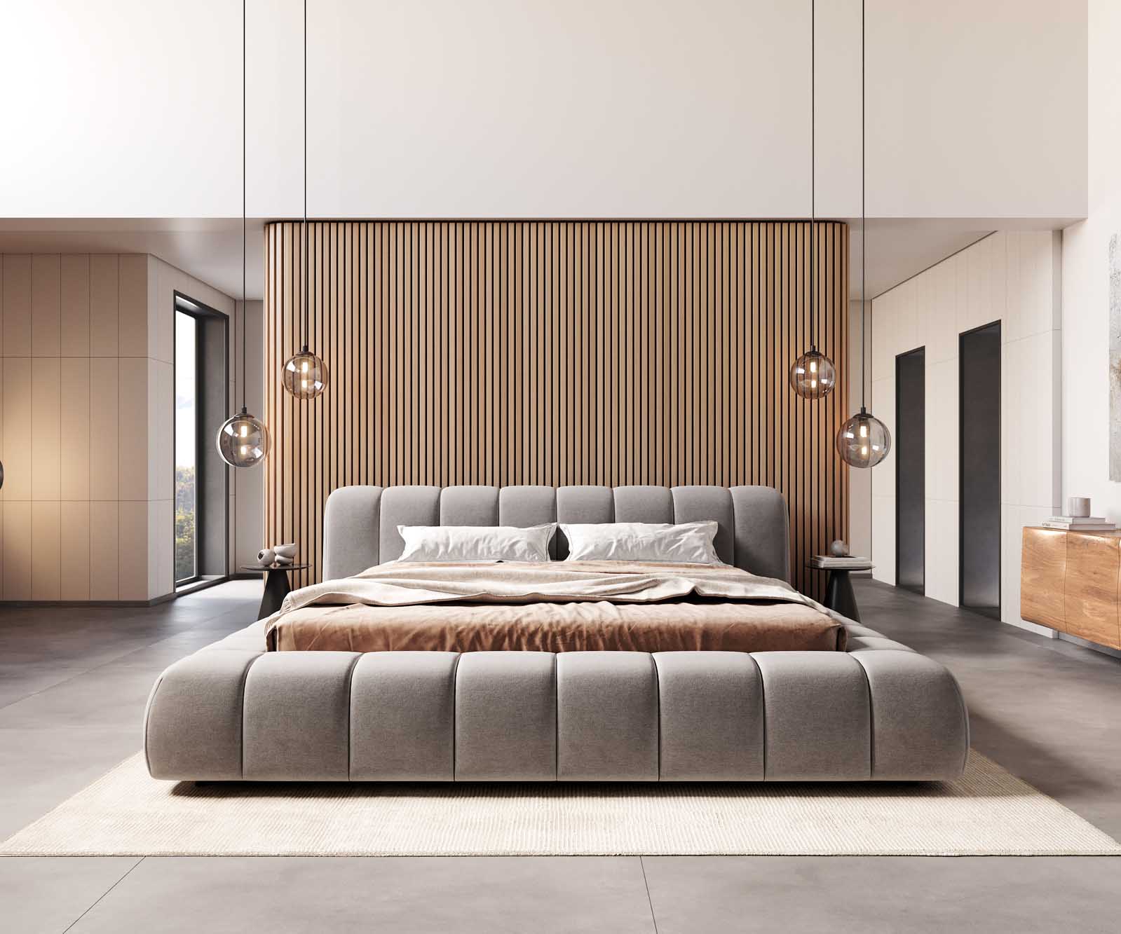 Polsterbettgestell Cutio 180x200 cm Mikrofaser Grau 1 Polsterbettgestell Cutio 180x200 cm Mikrofaser Grau 1