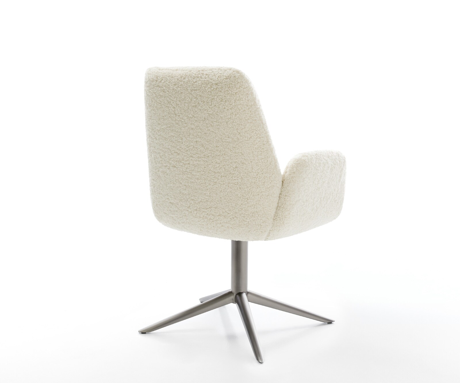 Chaise-pivotante Zoa-Flex tissu teddy beige pied de chaise 4 branches grafiete pivotement sur 360° fonction bascule resorts ensachés 3