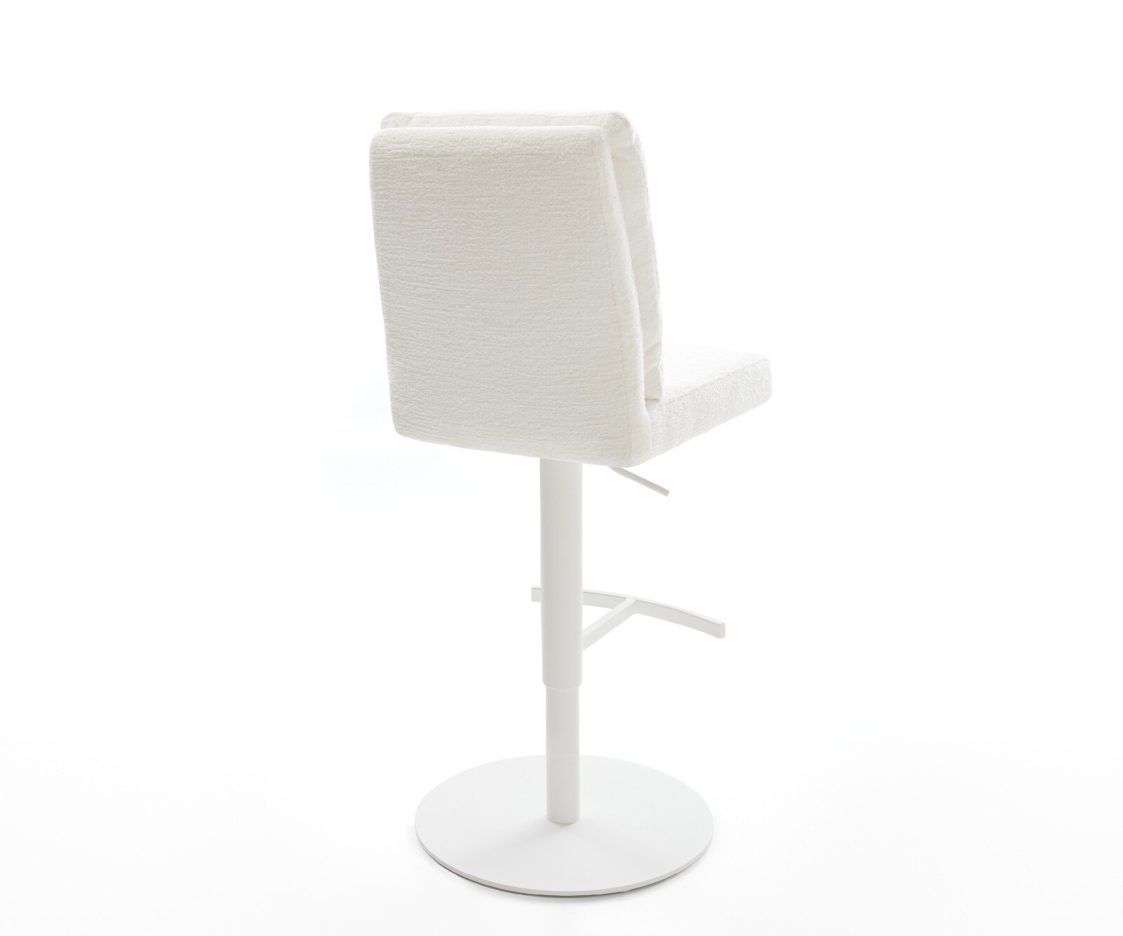 Barstuhl Pela-Flex Bouclé Soft Beige Drehfuß höhenverstellbar Metall Weiß 5