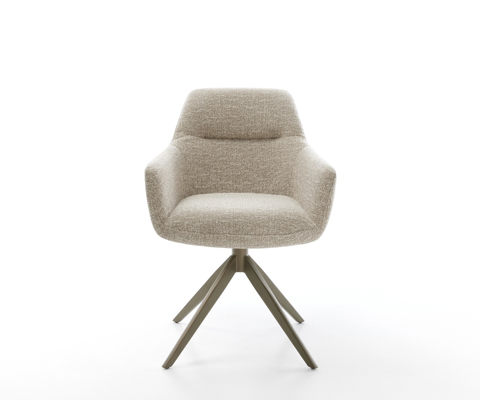 Drehstuhl Pejo-Flex Webstoff Soft Beige Kreuzgestell breit Effektfinish Titan 360° drehbar Wippfunktion Taschenfederkern 1