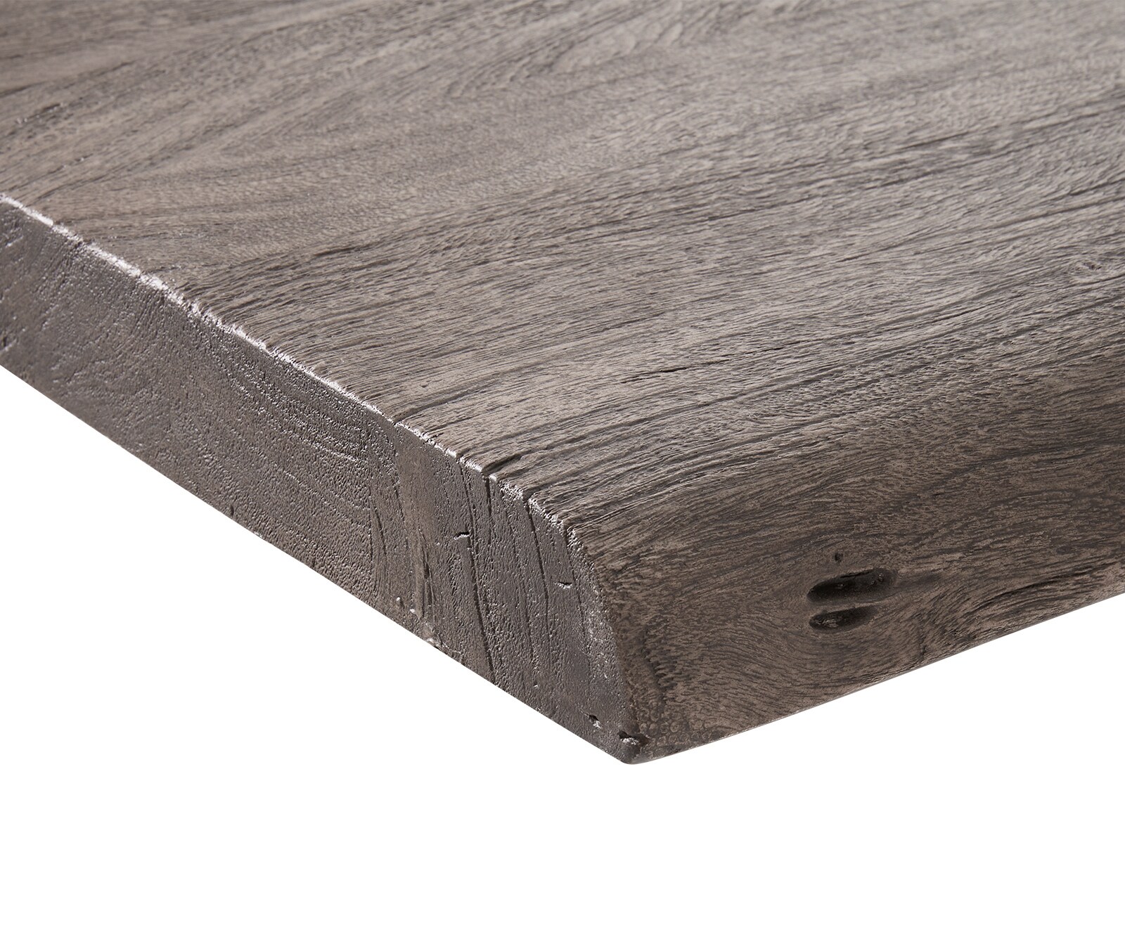 Esstisch Edge 220x100 XL Akazie Platin Spider Flachstahl Schwarz Live-Edge 4