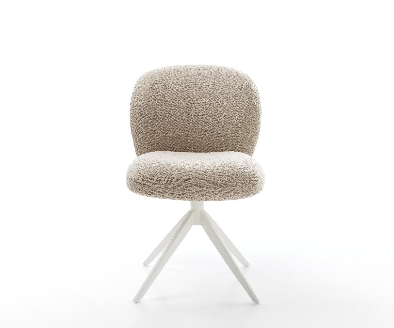 Chaise-pivotante Nube-Flex bouclé boue pied croisé large blanc pivotement sur 360° fonction bascule ressorts ensachés 1