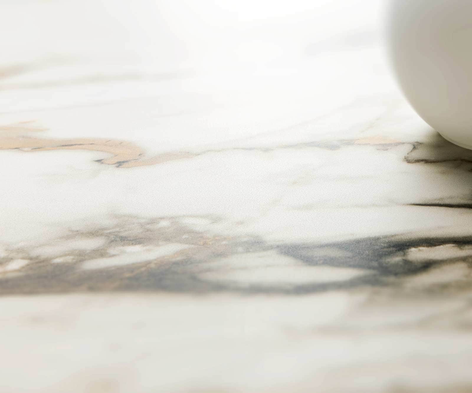 Couchtisch Ekrem 88x85 cm Keramik Calacatta Luxe Weiß-Gold-Grau Hairpin rund Metall Effektfinish Titan 4