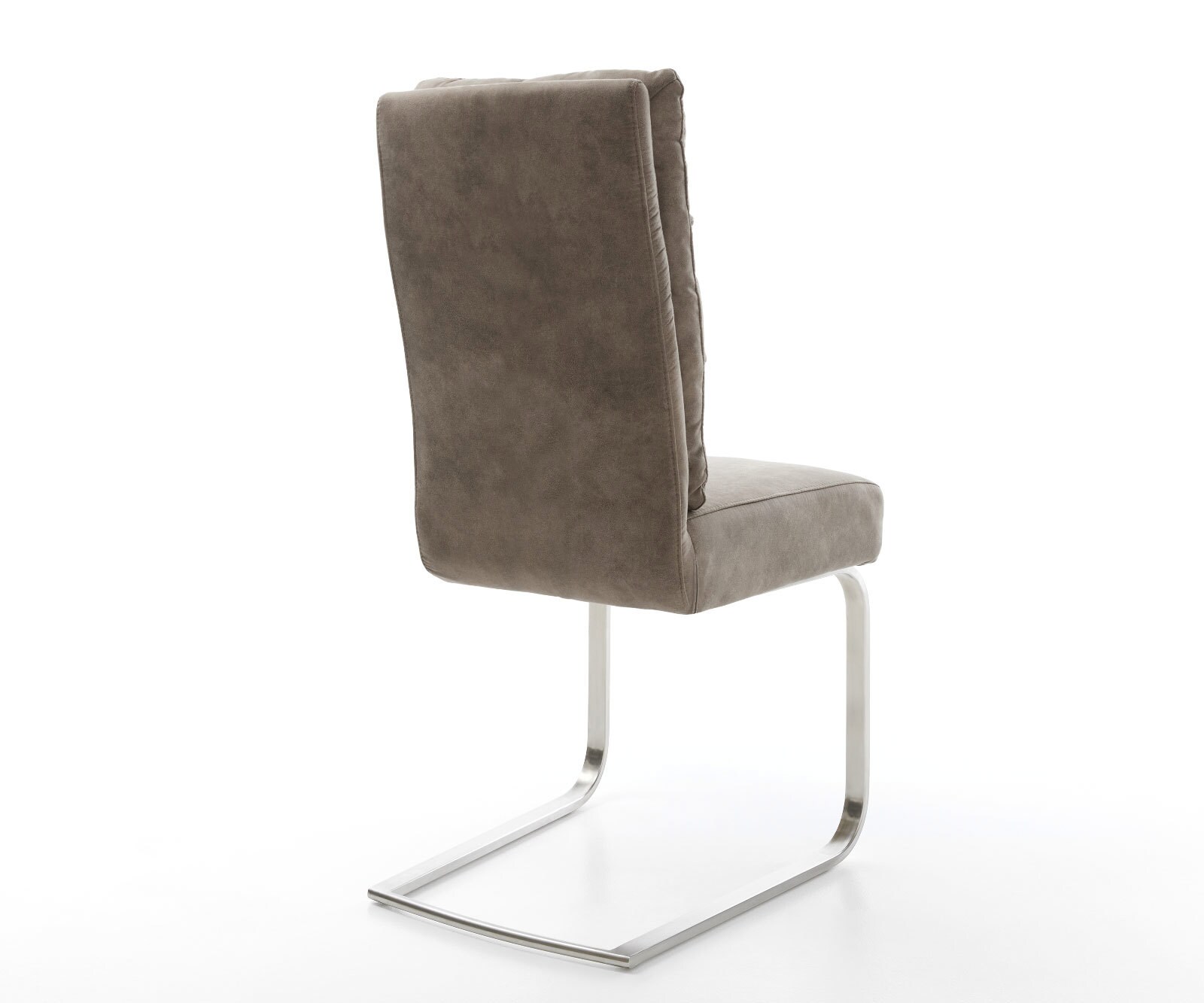 Cantilever Pela-Flex microvelours taupe vintage pied cantilever plat acier inoxydable brossé ressorts ensachés 4