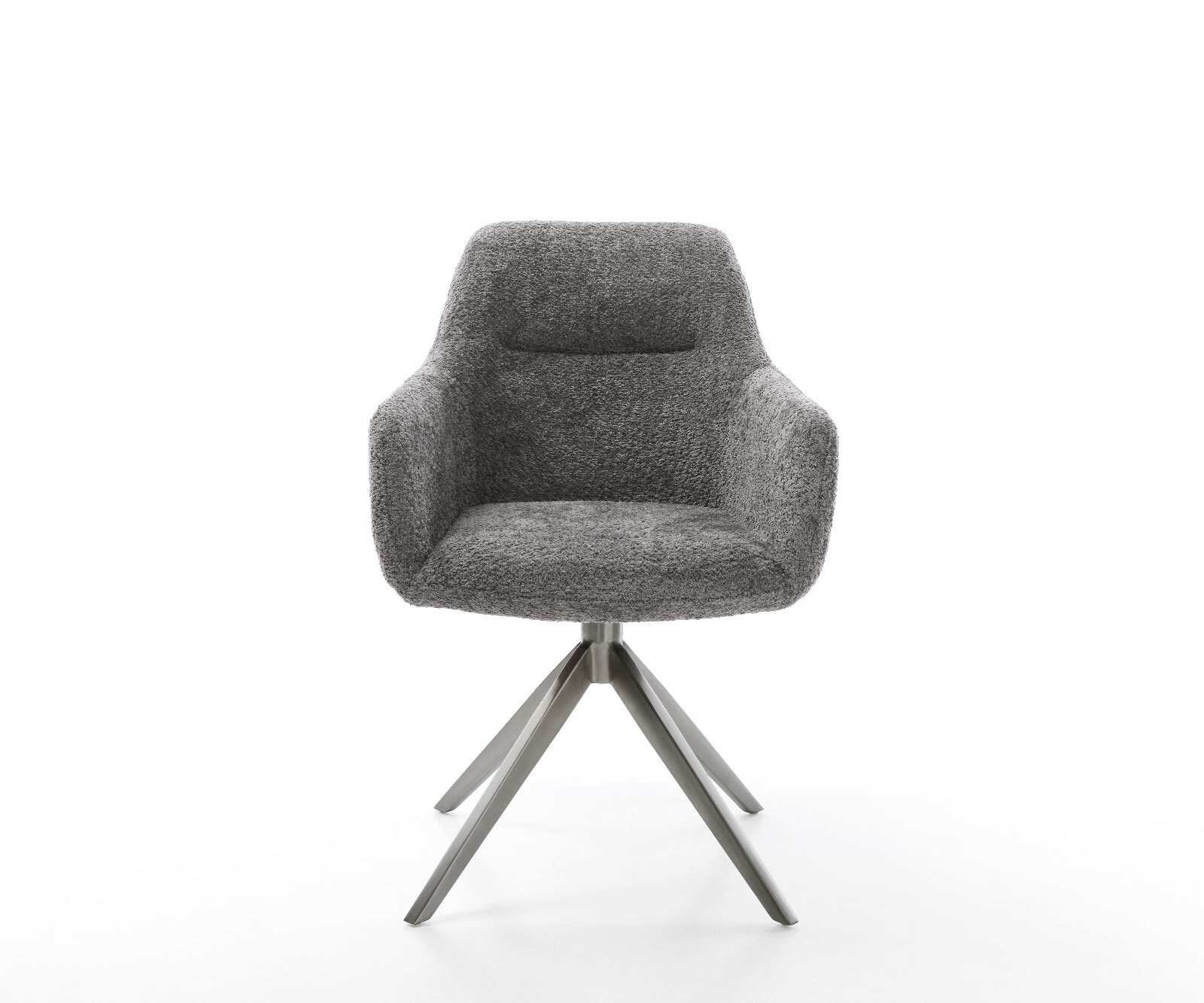 Chaise-pivotante Pejo-Flex bouclé gris pied croisé large grafiete pivotement sur 360° fonction bascule ressorts ensachés 1