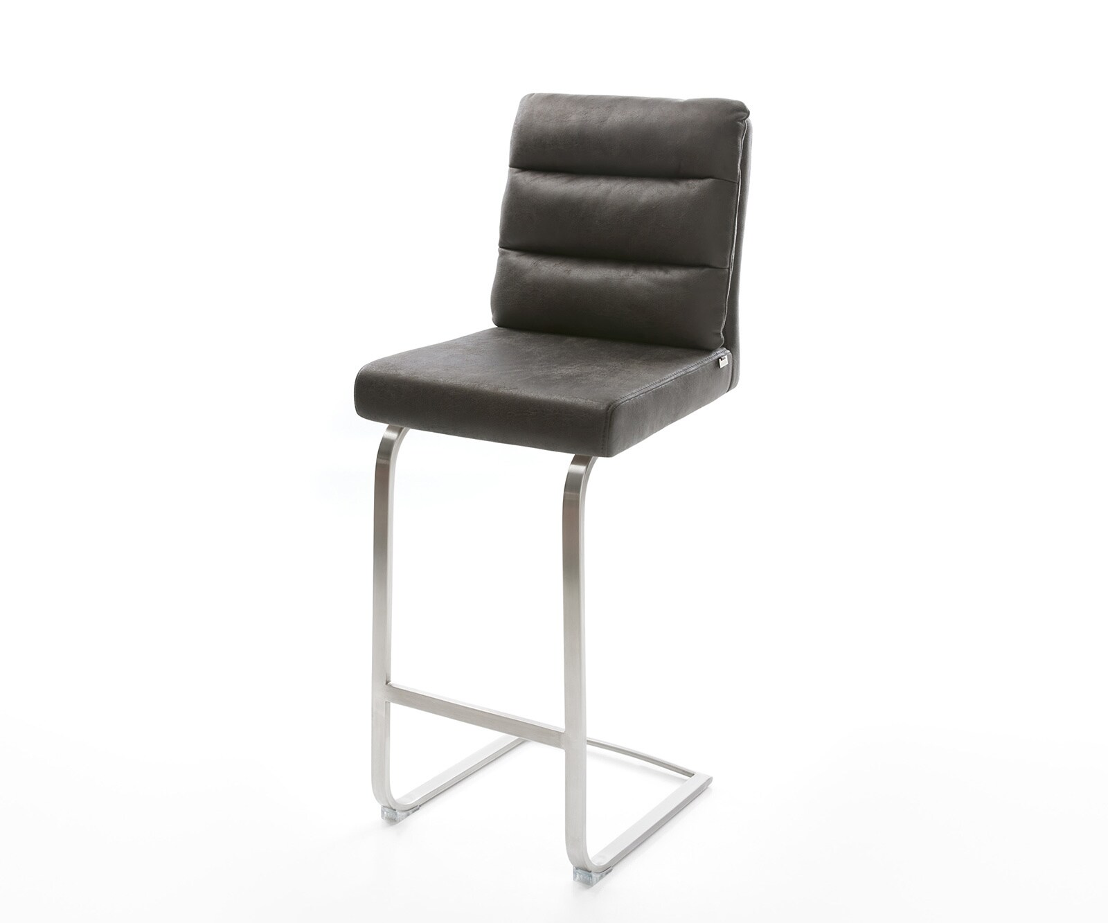 Chaise-de-bar Pela-Flex vintage anthracite cantilever plat acier inoxydable
