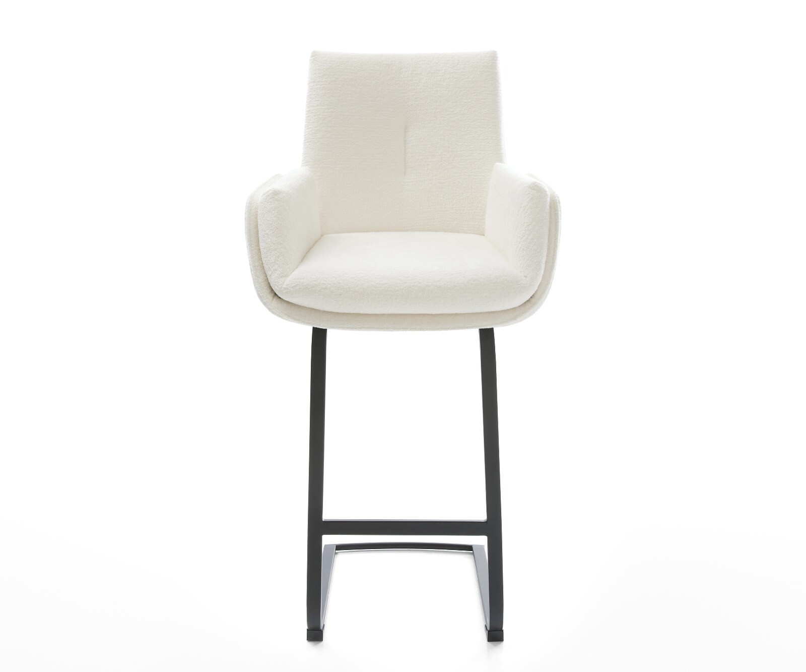 Barstuhl Clea-Flex Bouclé Soft Beige Freischwinger Flach Metall Schwarz 2