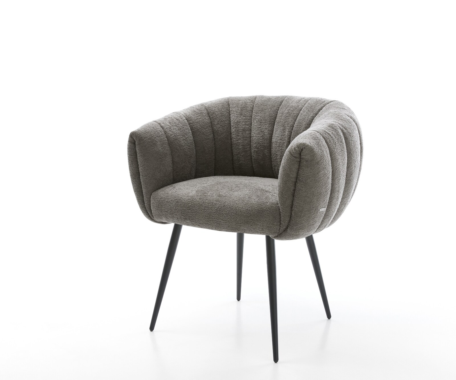 Esszimmerstuhl Jada-Flex Bouclé Soft Schlamm 4-Fuß konisch Schwarz Taschenfederkern 1