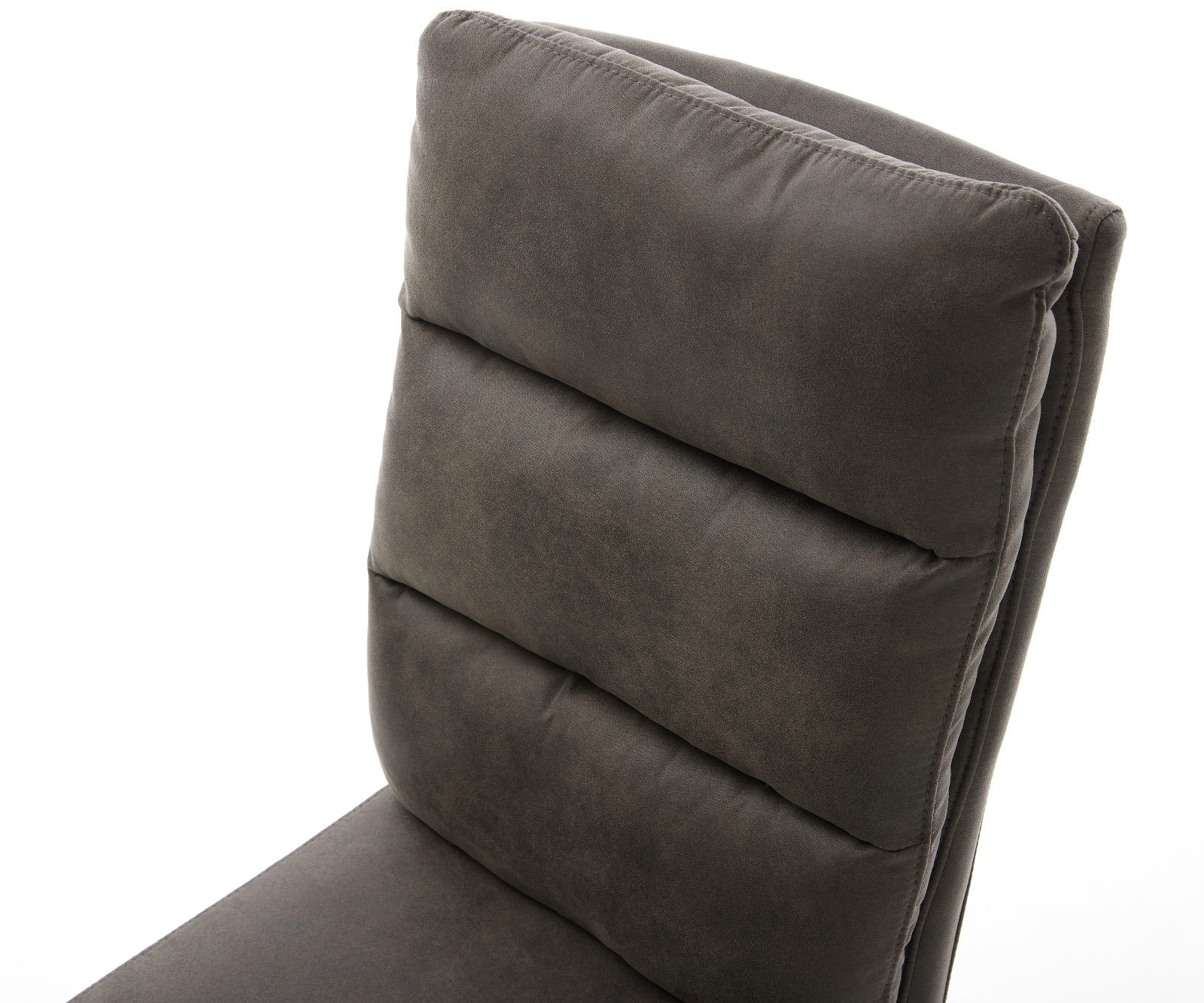 Chaise-de-salle-à-manger Pela-Flex microvelours anthracite vintage pied croisé conique noir ressorts ensachés 3 Chaise-de-salle-à-manger Pela-Flex microvelours anthracite vintage pied croisé conique noir ressorts ensachés 3