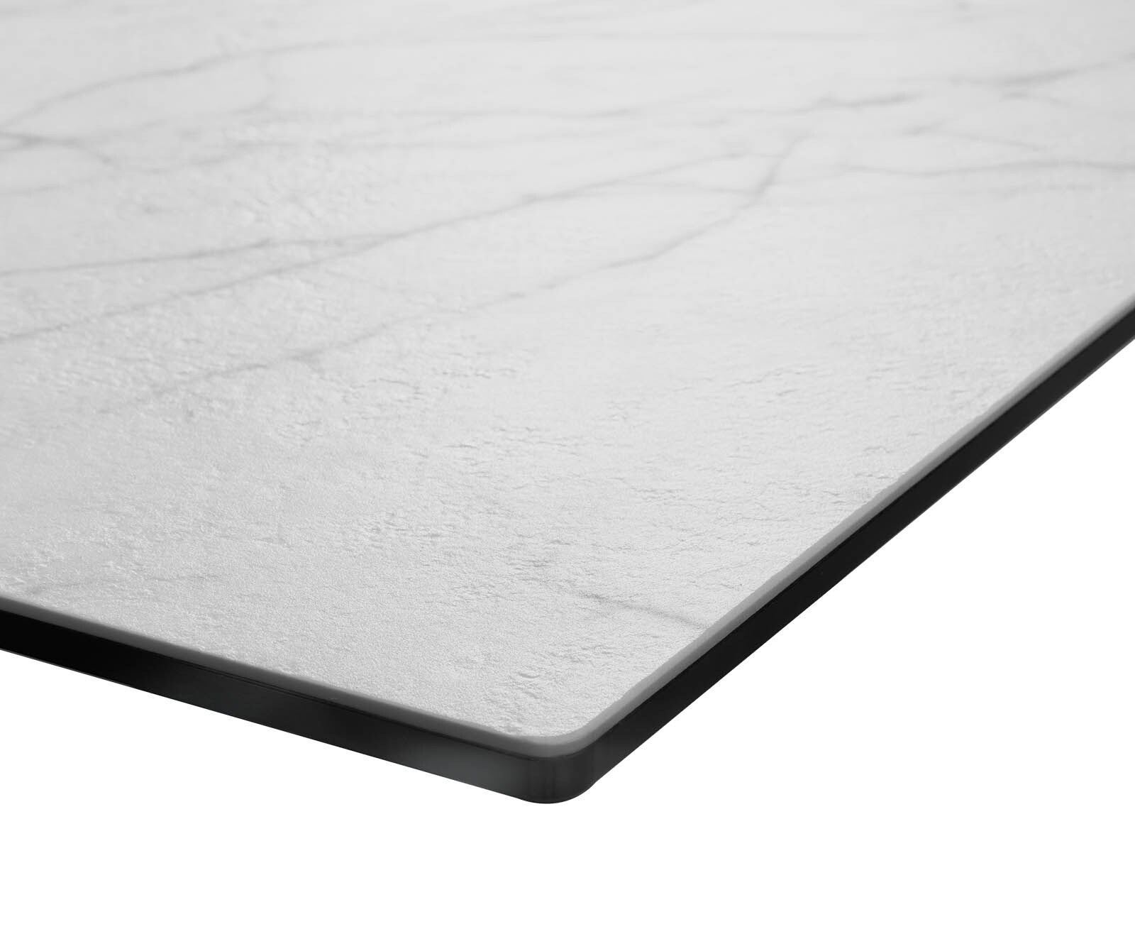 Esstisch Edge 200x100 Keramik Laminam® Statuarietto Weiß Edelstahl Schmal 5
