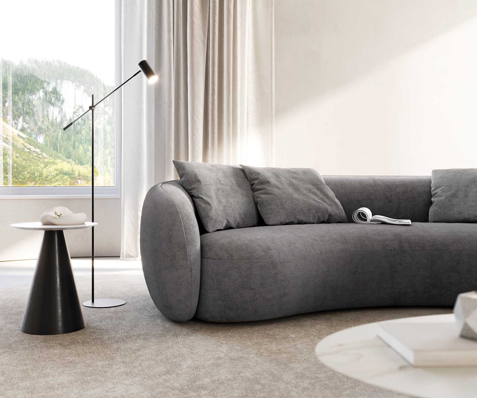 3-Sitzer Larna 260x120 cm Mikrofaser Grau 5 3-Sitzer Larna 260x120 cm Mikrofaser Grau 5