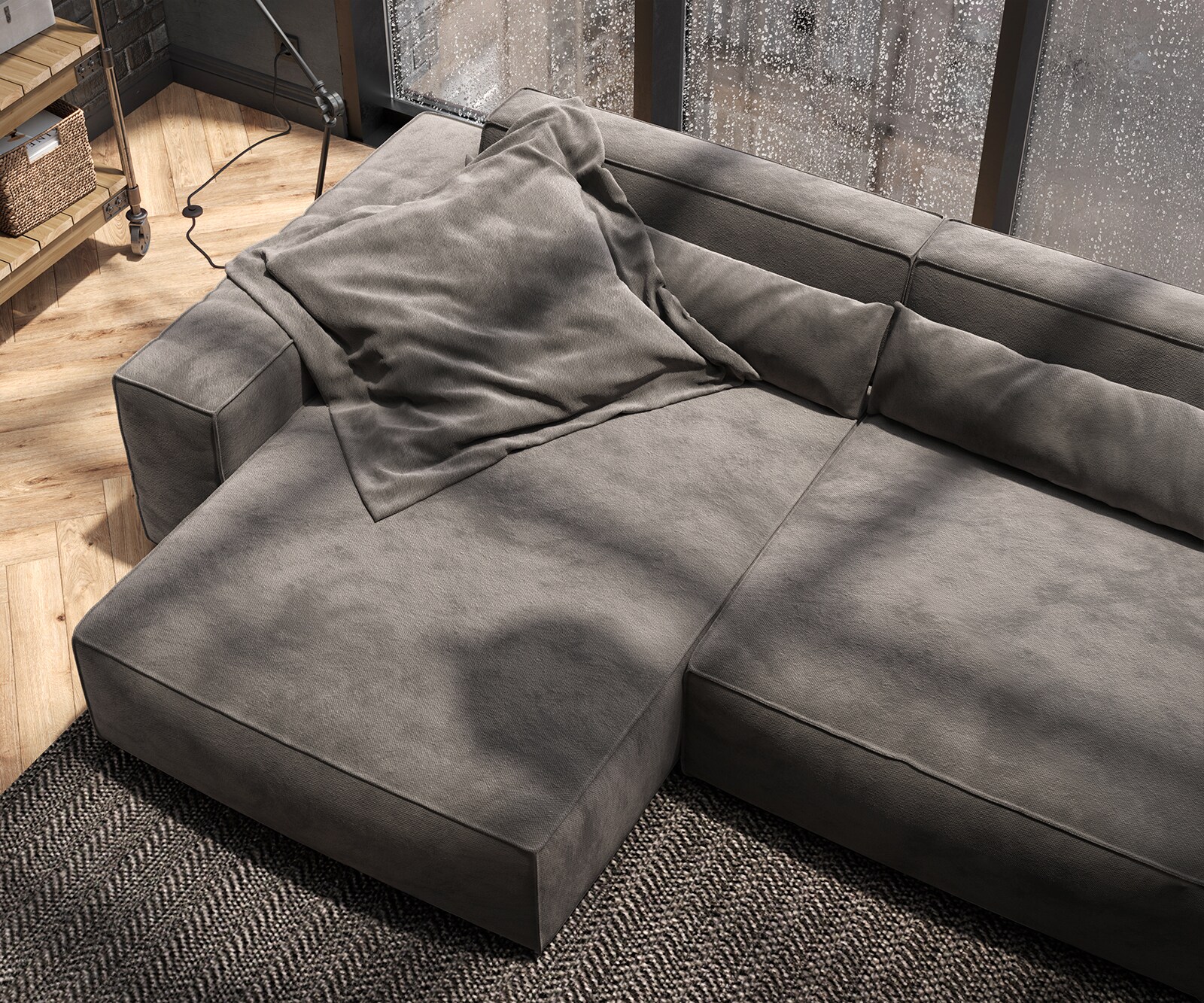 Ecksofa Sirpio XL 270x170 cm Mikrofaser Khakibraun Recamiere variabel 6