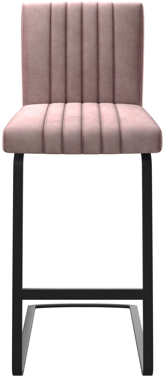 Barstuhl Luiga-Flex Samt Rosé Freischwinger flach Metall 3 Barstuhl Luiga-Flex Samt Rosé Freischwinger flach Metall 3