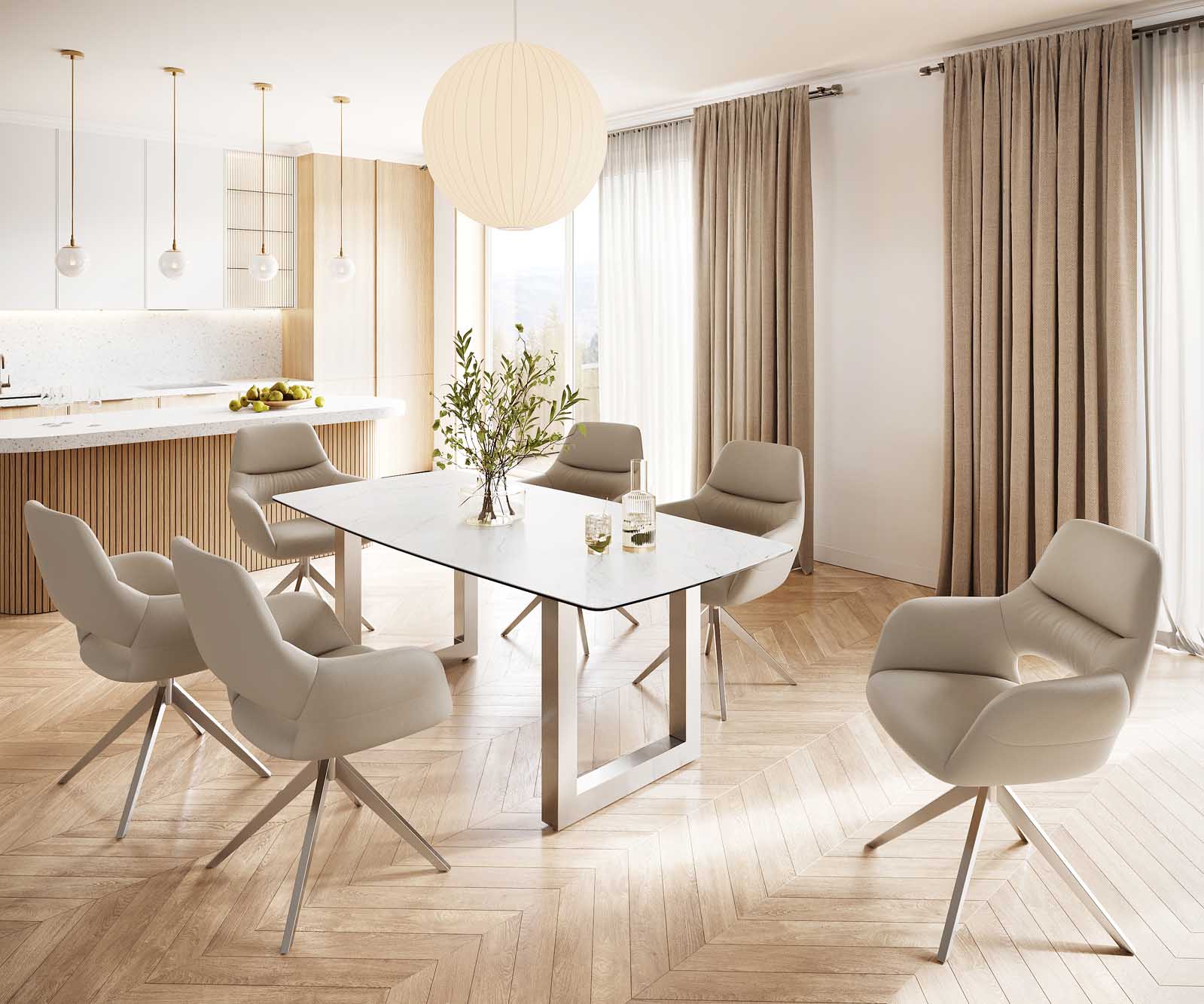 Table-à-manger Edge forme Boot 200x100 céramique Laminam® statuarietto blanc inox large 5 Table-à-manger Edge forme Boot 200x100 céramique Laminam® statuarietto blanc inox large 5