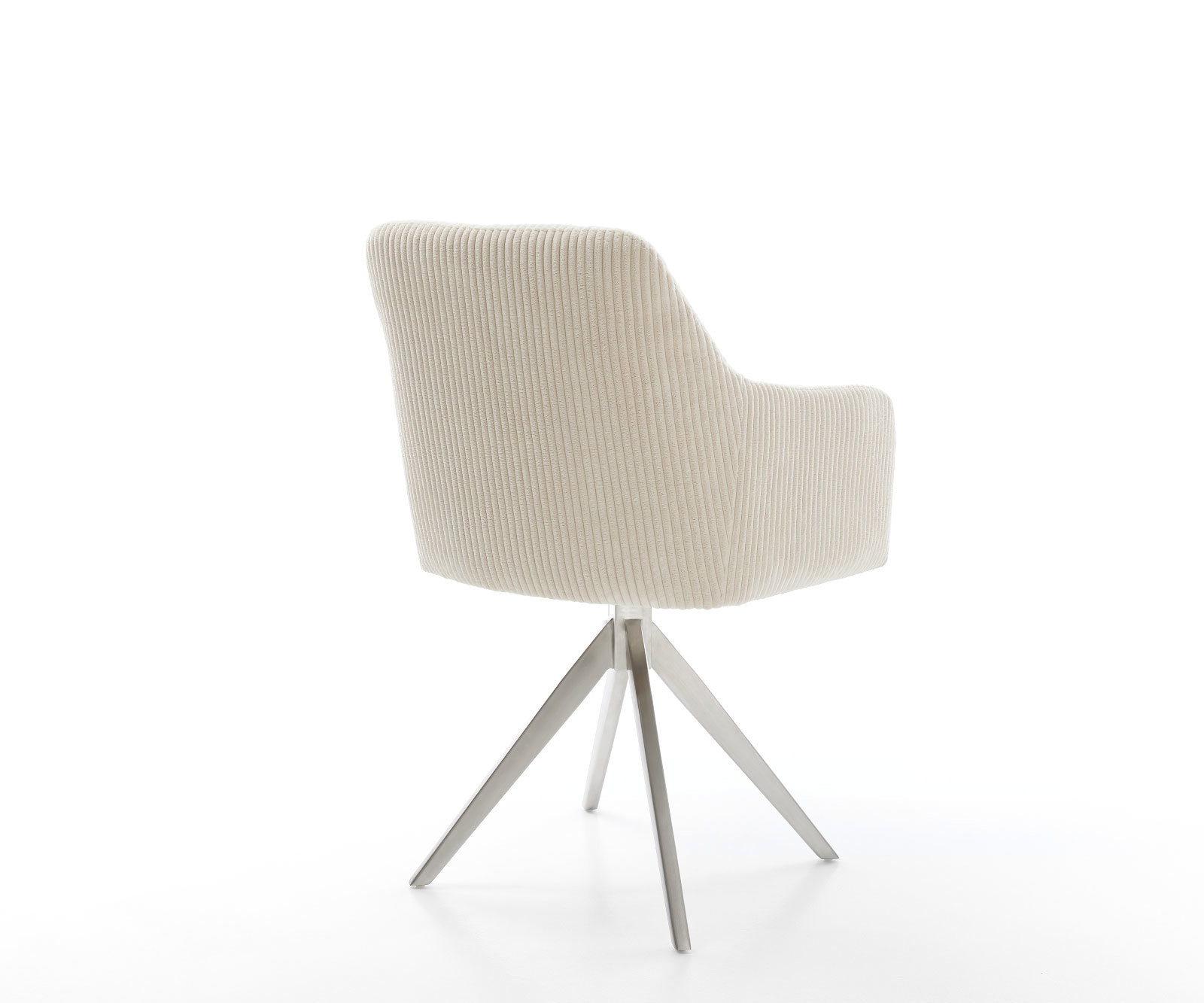 Esszimmerstuhl Greg-Flex Cord Beige Kreuzgestell kantig Edelstahl Taschenfederkern 4 Esszimmerstuhl Greg-Flex Cord Beige Kreuzgestell kantig Edelstahl Taschenfederkern 4