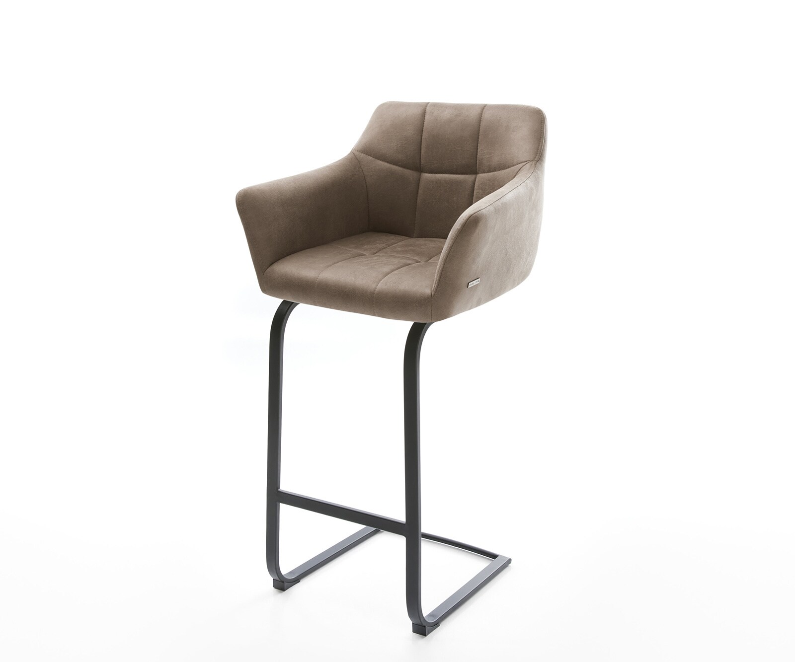 Barstuhl Yulo-Flex Vintage Taupe Freischwinger flach Metall 1