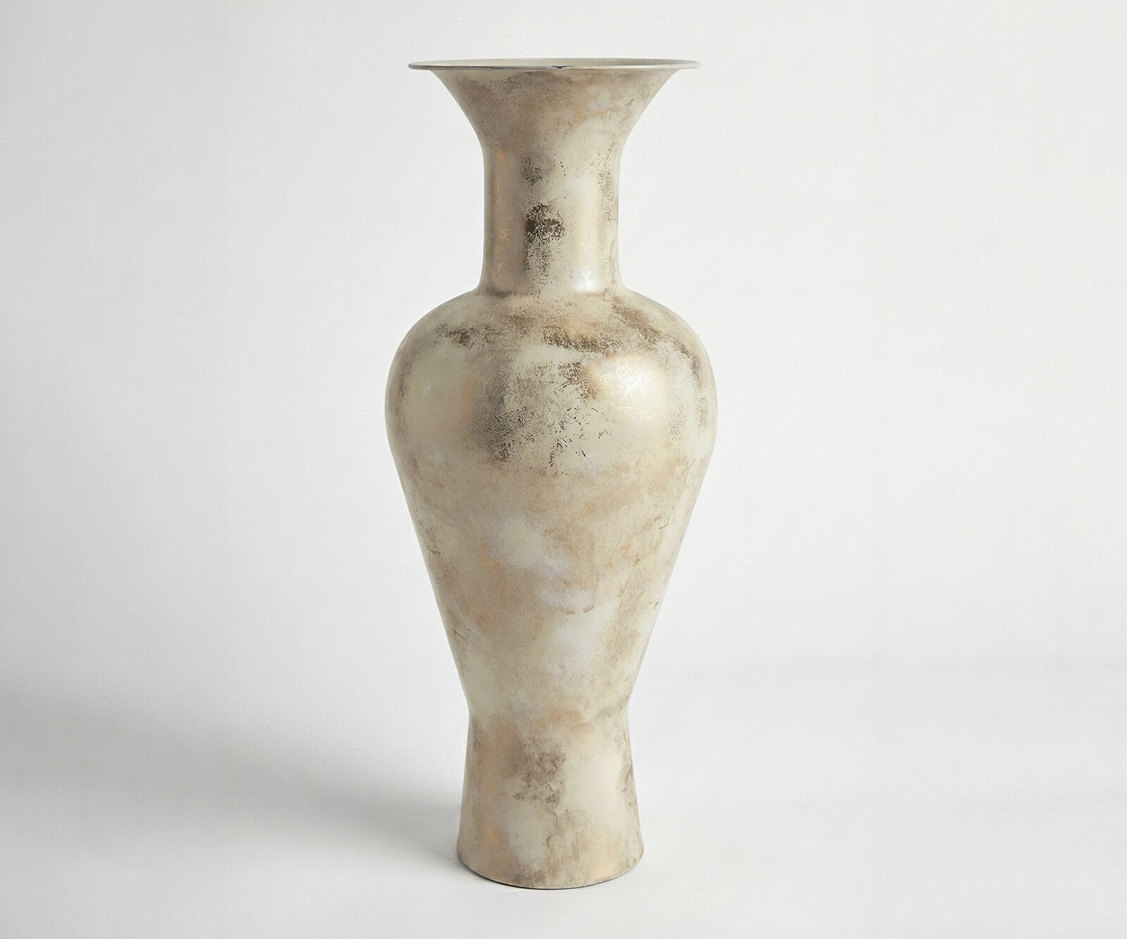 Vase Medora l27 x P27 x H71 cm Métal Alabaster Gold Fait main