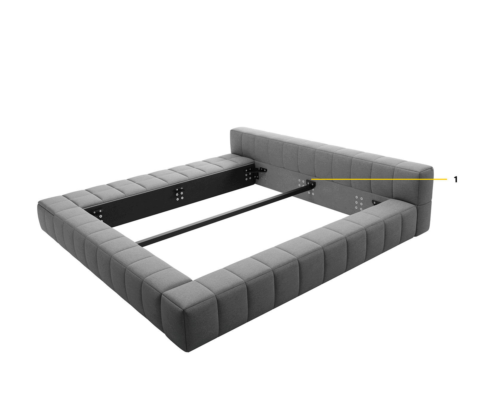 Polsterbettgestell Espazio 180x200 cm Plüsch Creme-Weiß 6