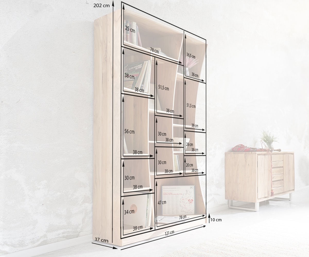 Standregal Live-Edge 120 cm Akazie Natur links 8