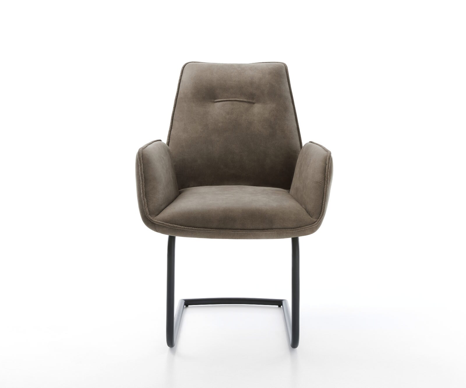 Freischwinger Zoa-Flex Mikrofaser Taupe Vintage Freischwinger rund Schwarz Taschenfederkern 2
