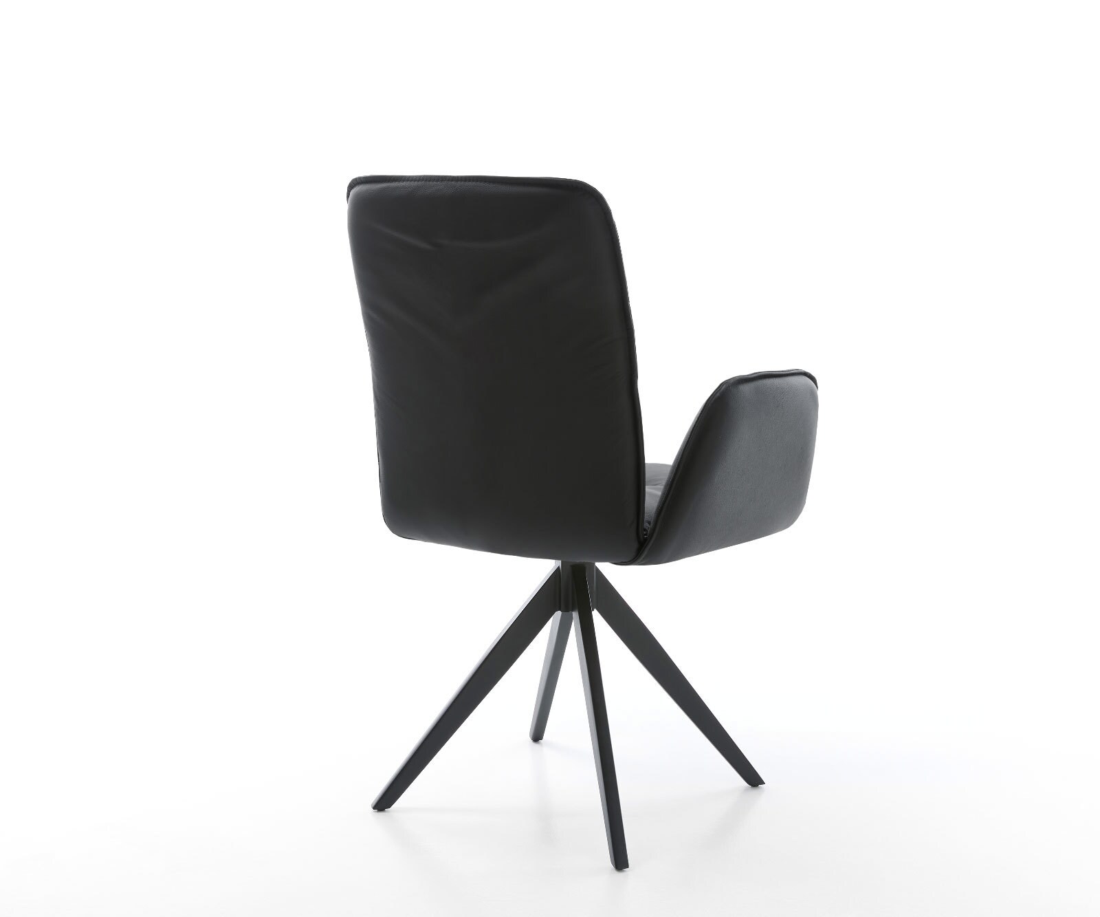 Esszimmerstuhl Vinja-Flex Echt-Leder Schwarz Kreuzgestell kantig Schwarz 4 Esszimmerstuhl Vinja-Flex Echt-Leder Schwarz Kreuzgestell kantig Schwarz 4