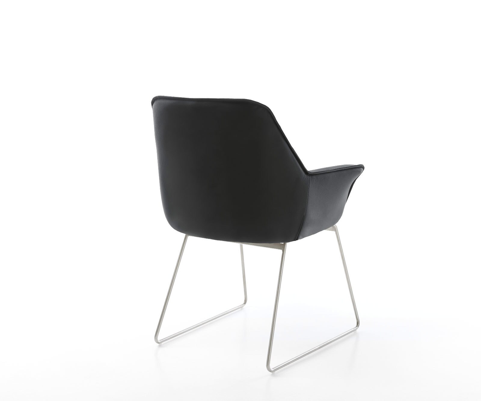 Esszimmerstuhl Kaira-Flex Echt-Leder Schwarz Kufengestell Edelstahl 4 Esszimmerstuhl Kaira-Flex Echt-Leder Schwarz Kufengestell Edelstahl 4
